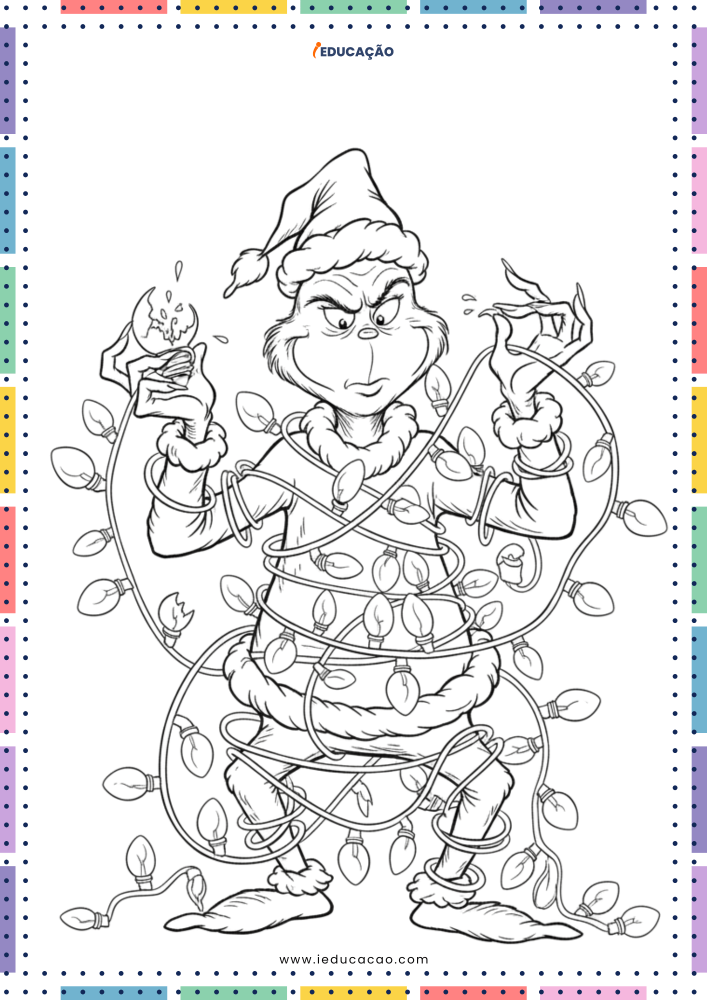 Desenhos do Grinch Para Colorir no Natal Desenhos do Grinch Para Colorir no Natal - Grinch fantasiado de papai noel no trenó