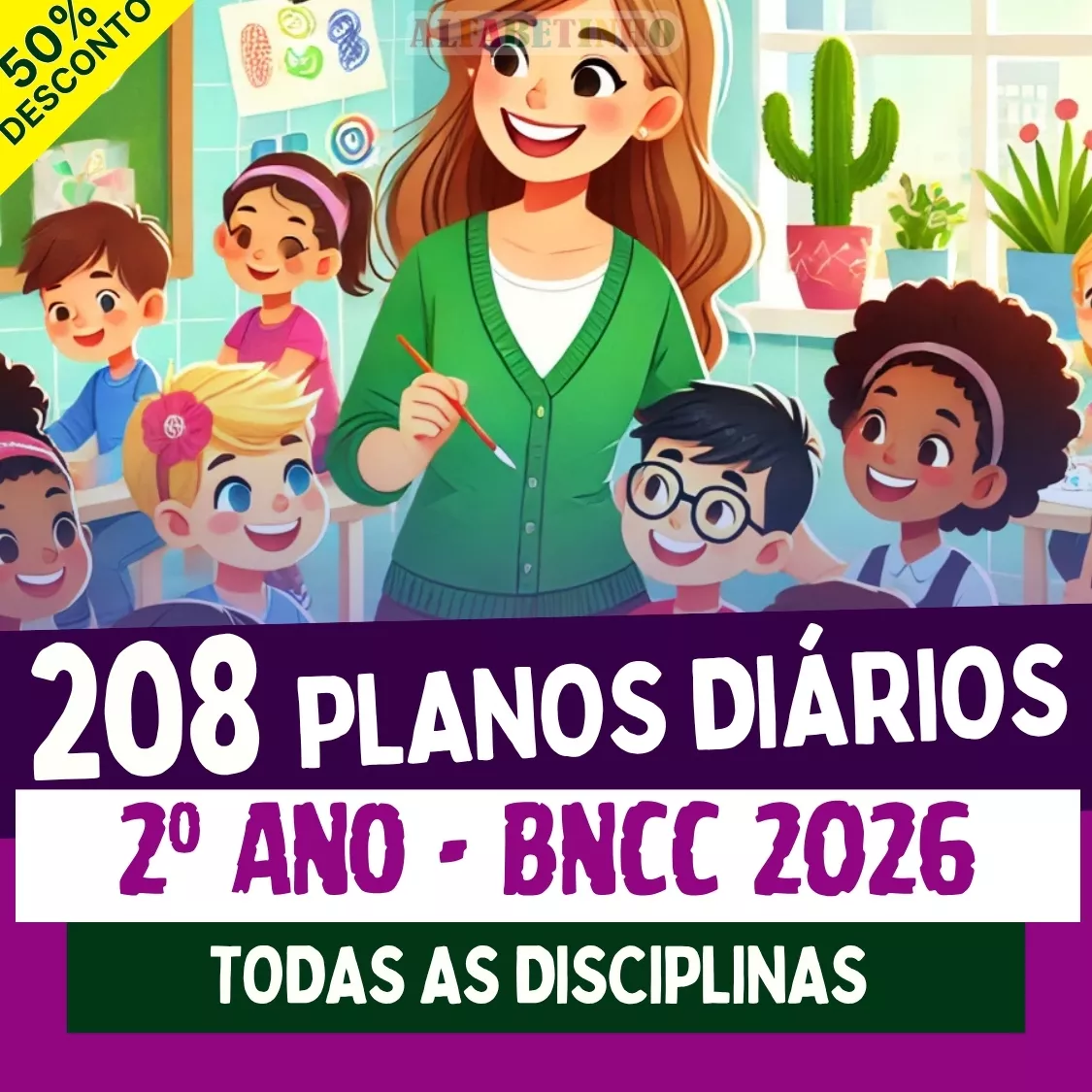 208 Planos Diário - 2º Ano - BNCC 2026 - Todas as Disciplinas Recursos Pedagógicos - Fundamental - Anos Iniciais