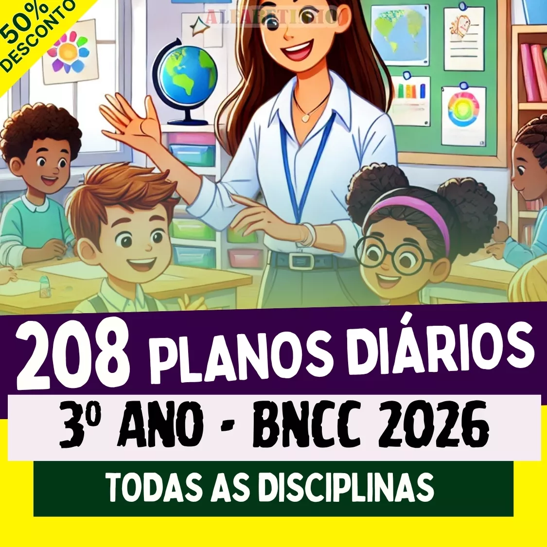 208 Planos Diário - 3º Ano - BNCC 2026 - Todas as Disciplinas Recursos Pedagógicos - Fundamental - Anos Iniciais