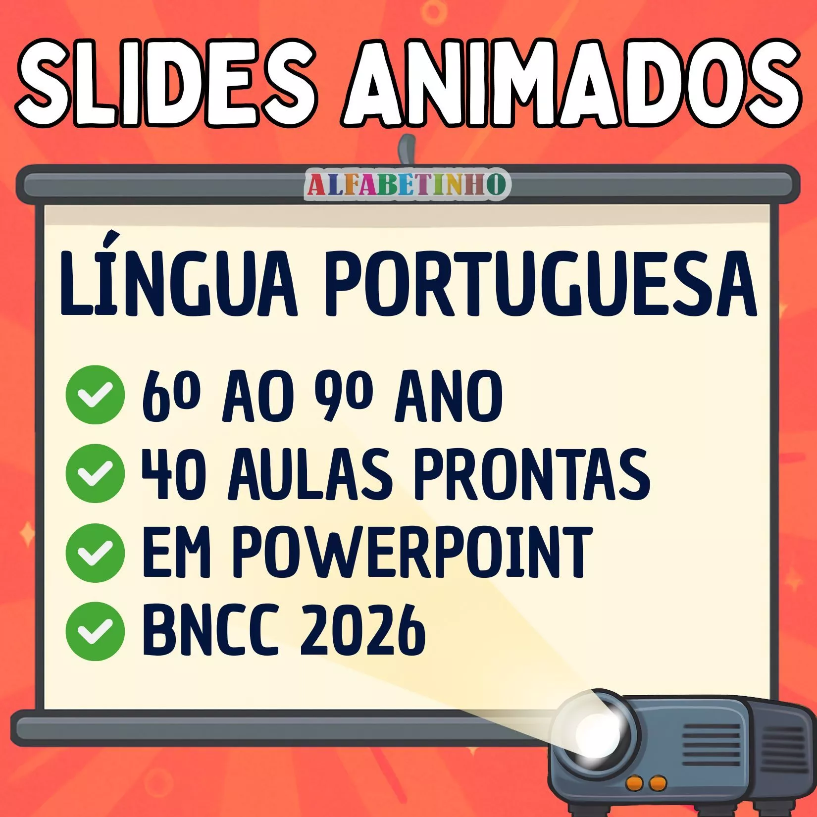 Slides Animados 6º ao 9º ano - Língua Portuguesa Recursos Pedagógicos - Fundamental - Anos Finais