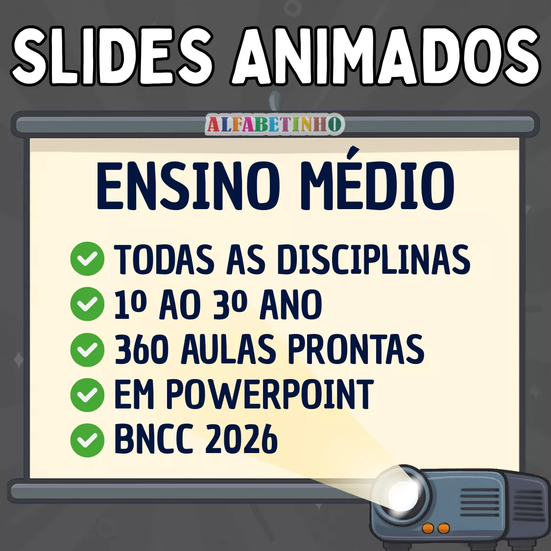 Slides Animados Ensino Médio - Todas as disciplinas Recursos Pedagógicos - Ensino Médio