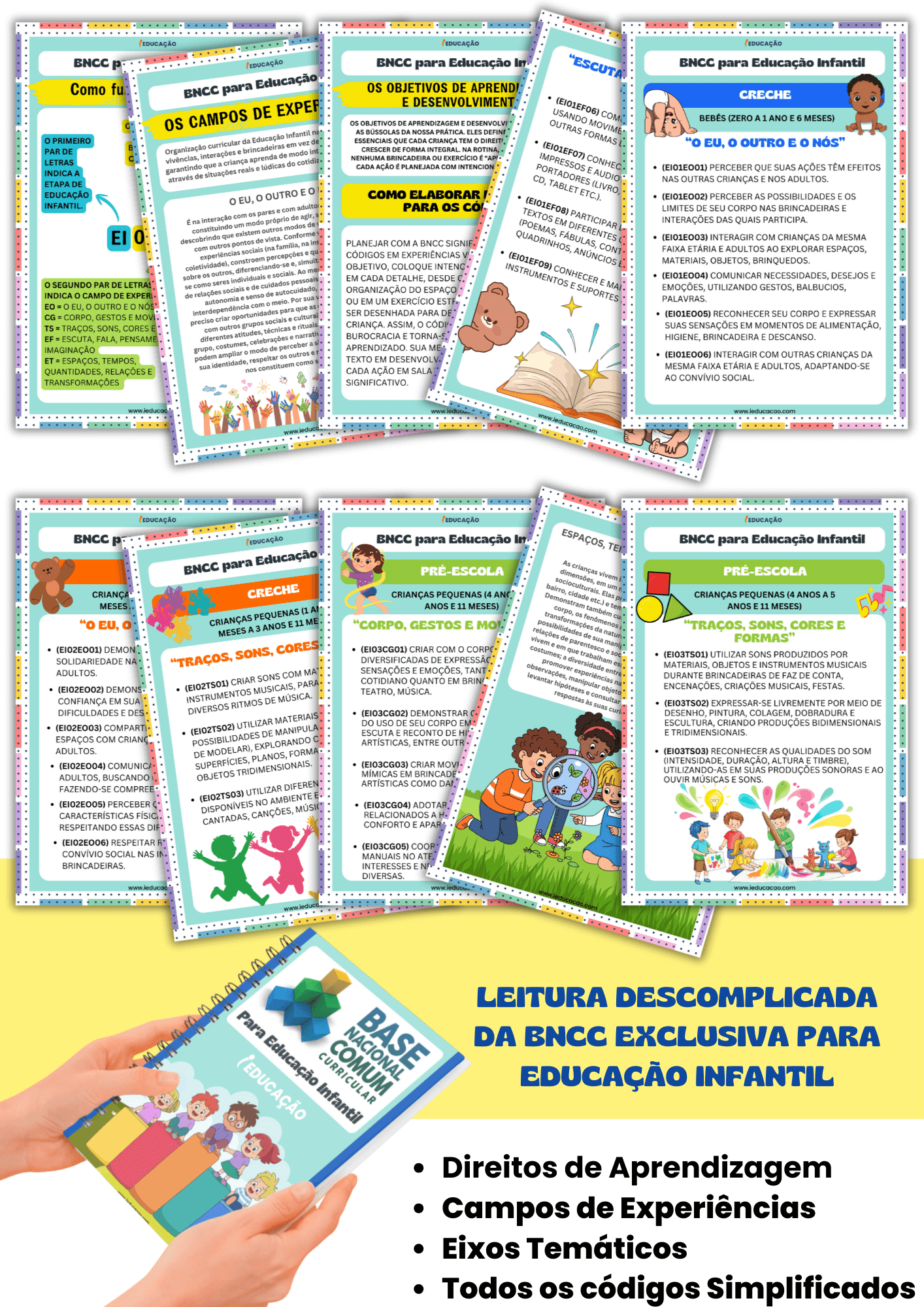 Diário de Classe Para Educação Infantil 2026 leitura descomplicada da BNCC exclusiva para Educação Infantil - Códigos da BNCC para Educação Infantil