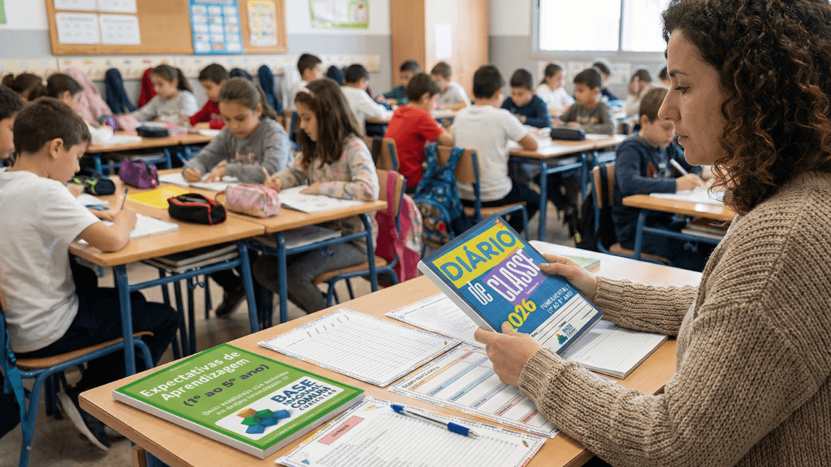 Diário de Classe Para Imprimir 1º ao 5º ano Com Planner do(a) Professor(a) no Fundamental 1