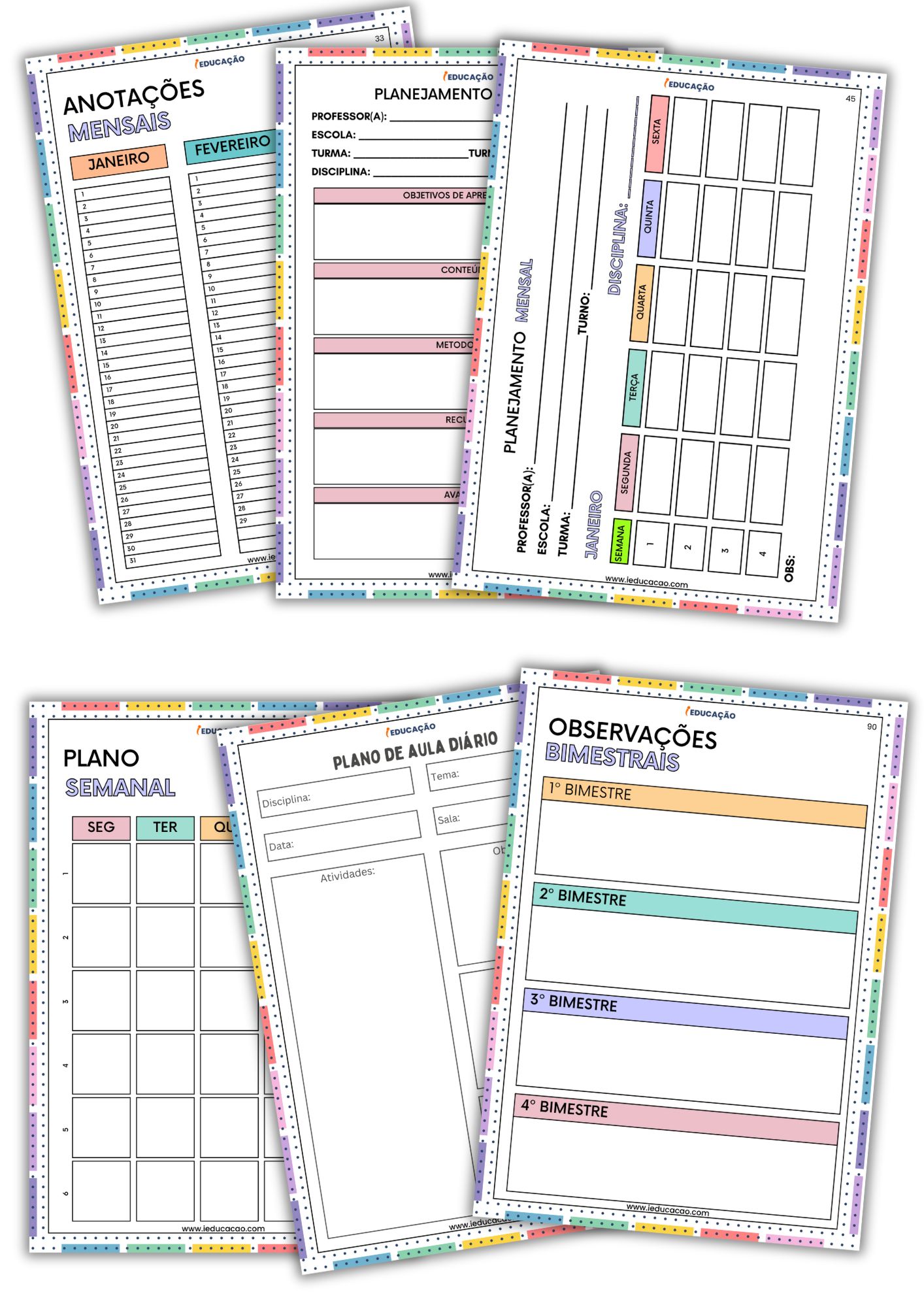 Diário de Classe Para Imprimir 1º ao 5º ano Com Planner do(a) Professor(a) no Fundamental 1 Planejamento completo com planos de aulas para o ensio fundamental 1 de acordo com a BNCC - Planejamento anual, planos diários, semanais e mensais - Plano de aula completo 2026 - Planner do professor