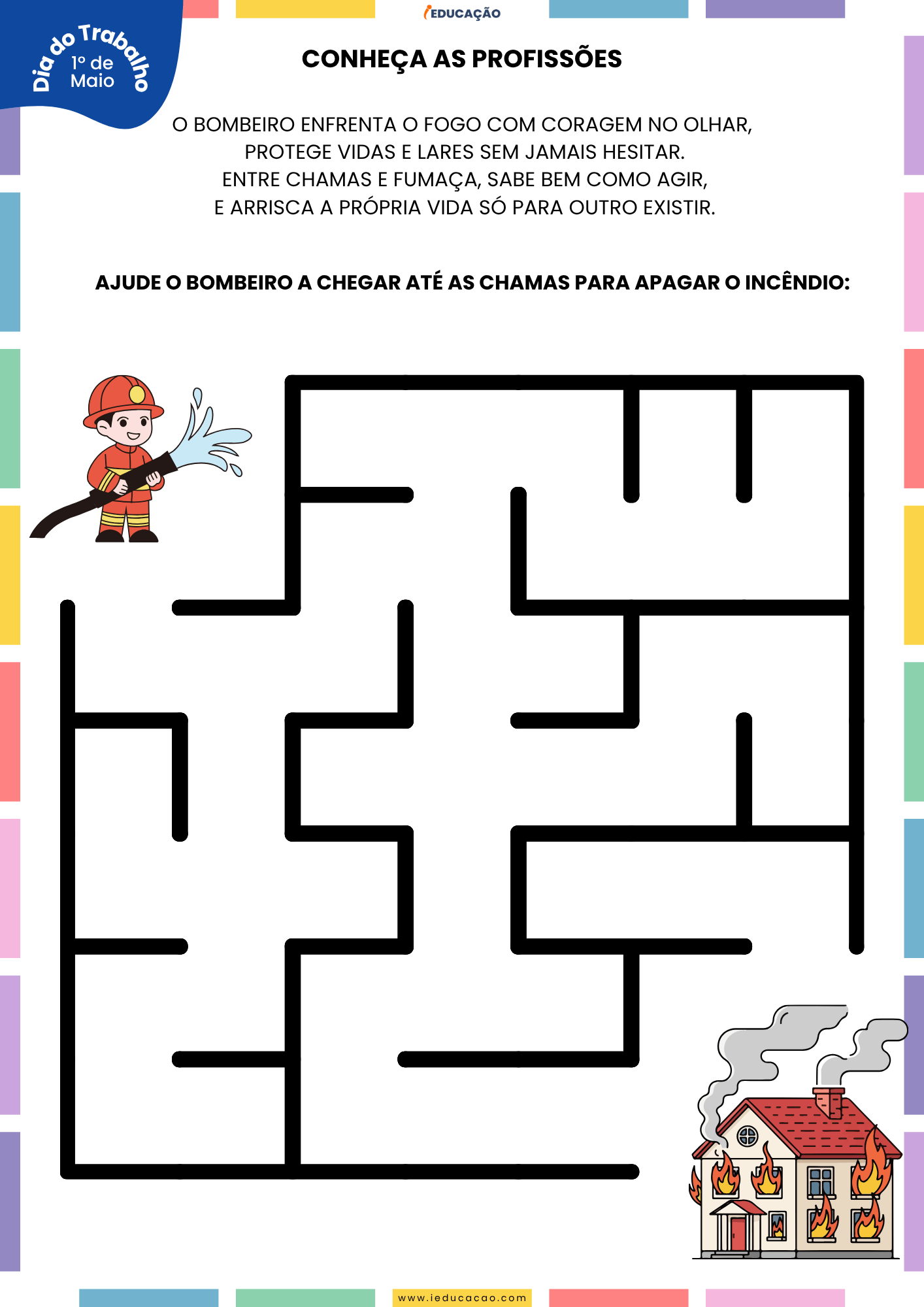 Atividades do Dia do Trabalho Para Educação Infantil Atividades do Dia do Trabalho Para Educação Infantil com labirinto