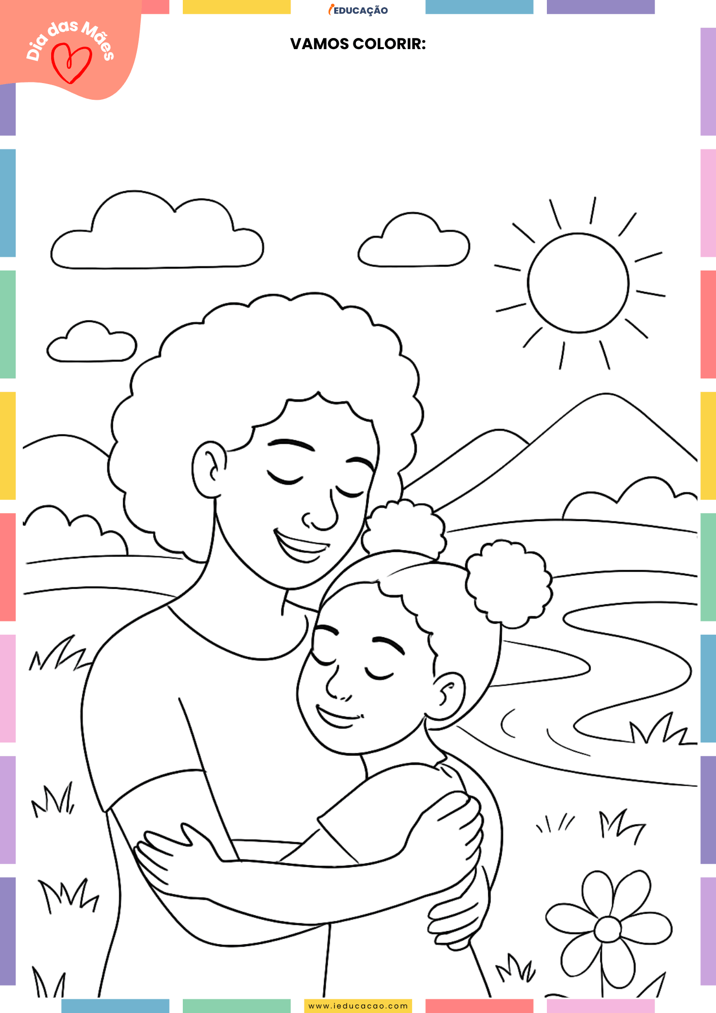 20 Desenhos do Dia das Mães para Colorir Desenho para colorir do dia das mães
