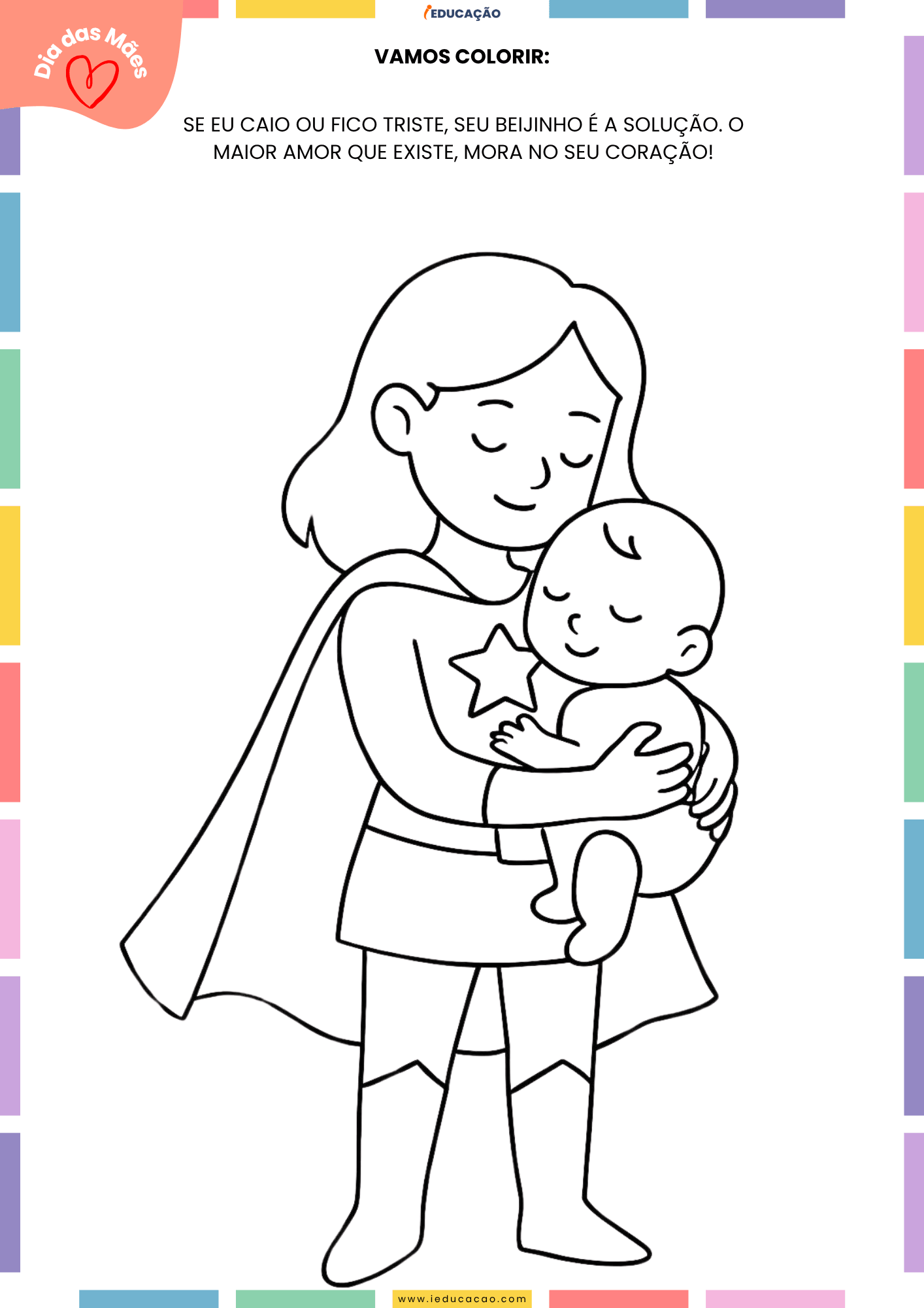 20 Desenhos do Dia das Mães para Colorir Desenhos do Dia das Mães para Colorir - minha super mamãe