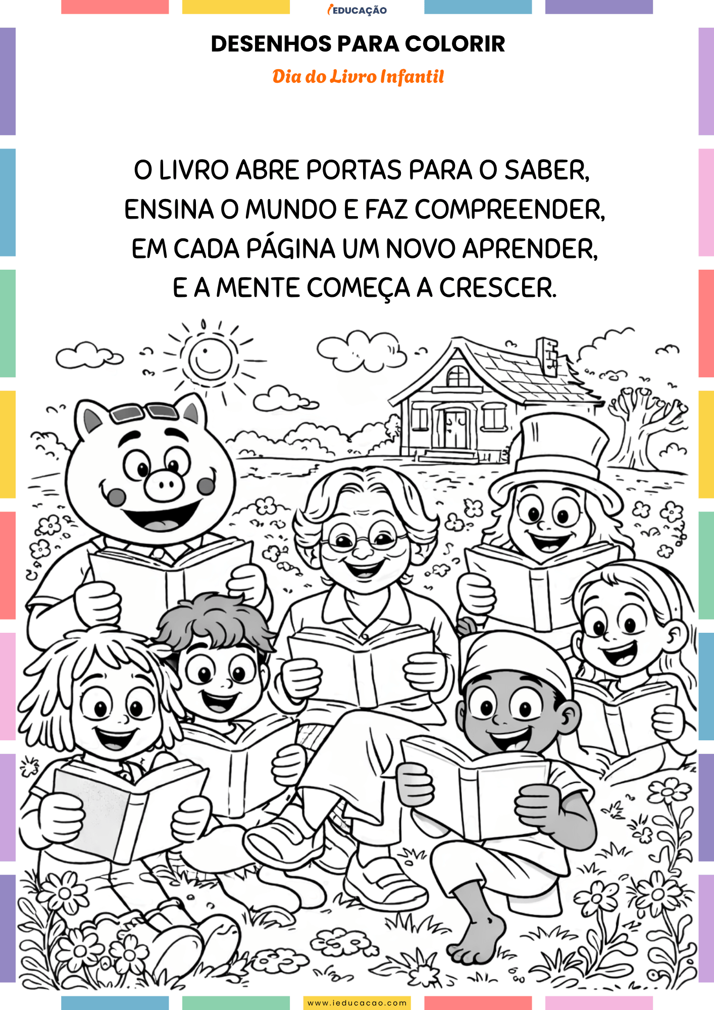 Dia do Livro Infantil 2026 com Kit Monteiro Lobato para Imprimir Desenhos para colorir com a turma do pica-pau amarelo - Lembrancinhas Dia do Livro Infantil Com Monteiro Lobato
