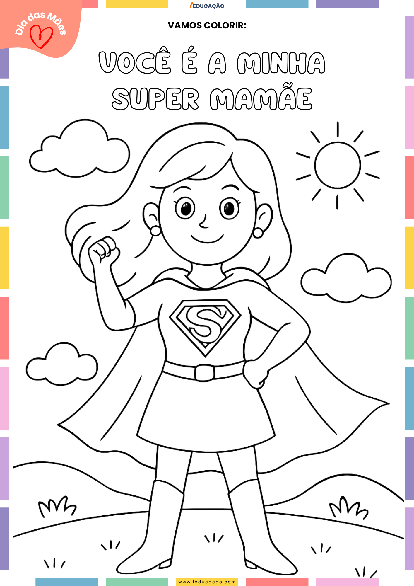 20 Desenhos do Dia das Mães para Colorir Minha Super mamãe para Colorir