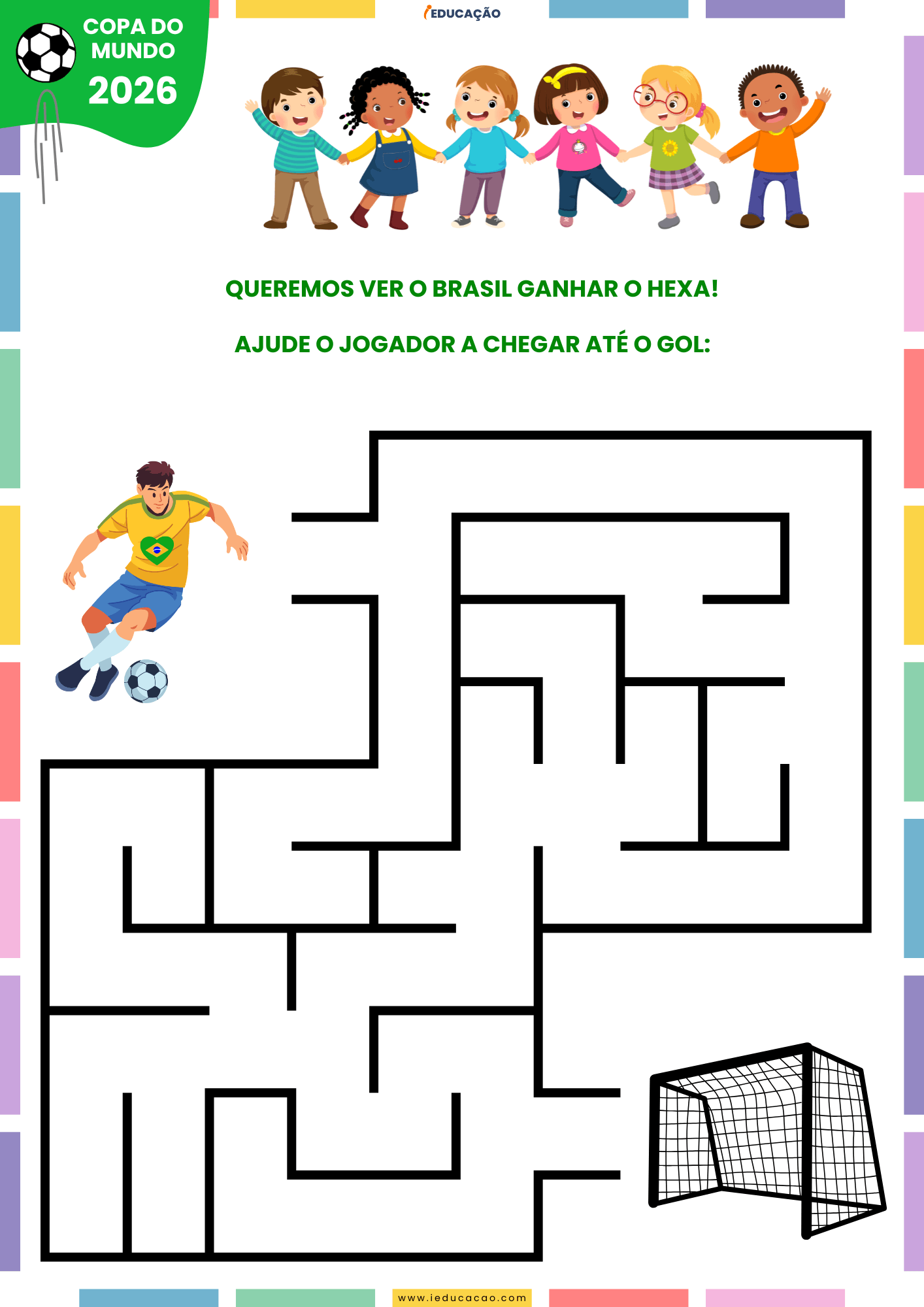 Atividades da Copa do Mundo para Educação Infantil 2026 Atividades da Copa do Mundo para Educação Infantil - labirinto da copa 2026
