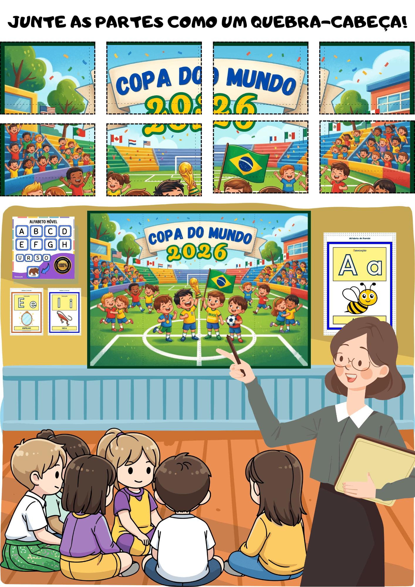 Painel Copa do Mundo 2026 Para Imprimir Grátis Como Montar o Painel copa do mundo 2026