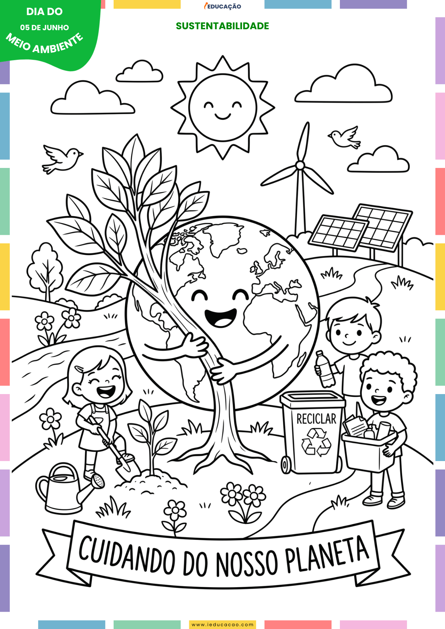 Desenhos do Meio Ambiente para colorir Sobre a Preservação da Natureza Desenhos do meio ambiente para colorir e ensinar sobre sustentabilidade nas escolas
