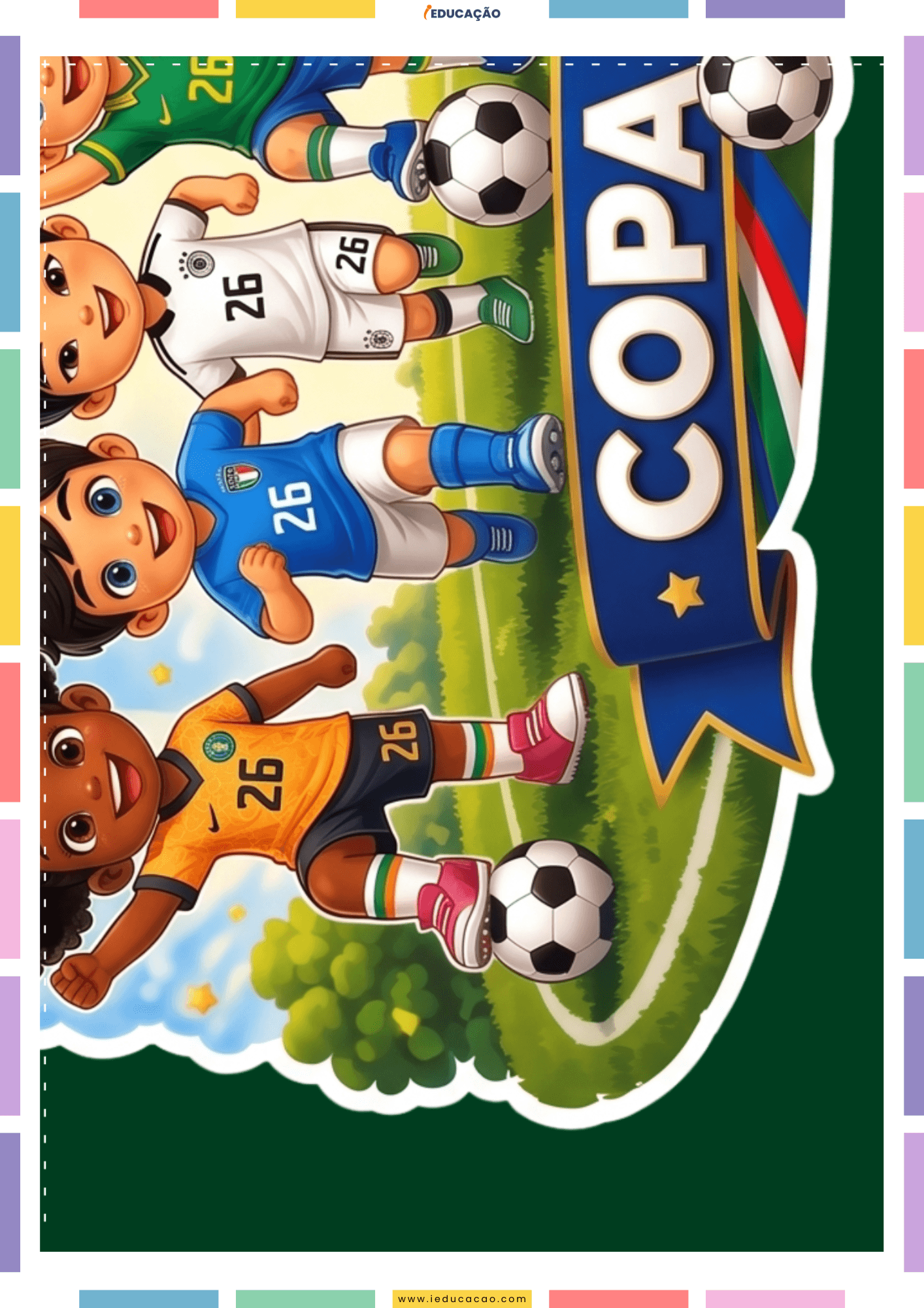 Painel Copa do Mundo 2026 Para Imprimir Grátis Painel copa do mundo 2026 para imprimir grátis - Decoração de copa do mundo para escola - Decoração de porta sobre a Copa do Mundo para educação infantil 2
