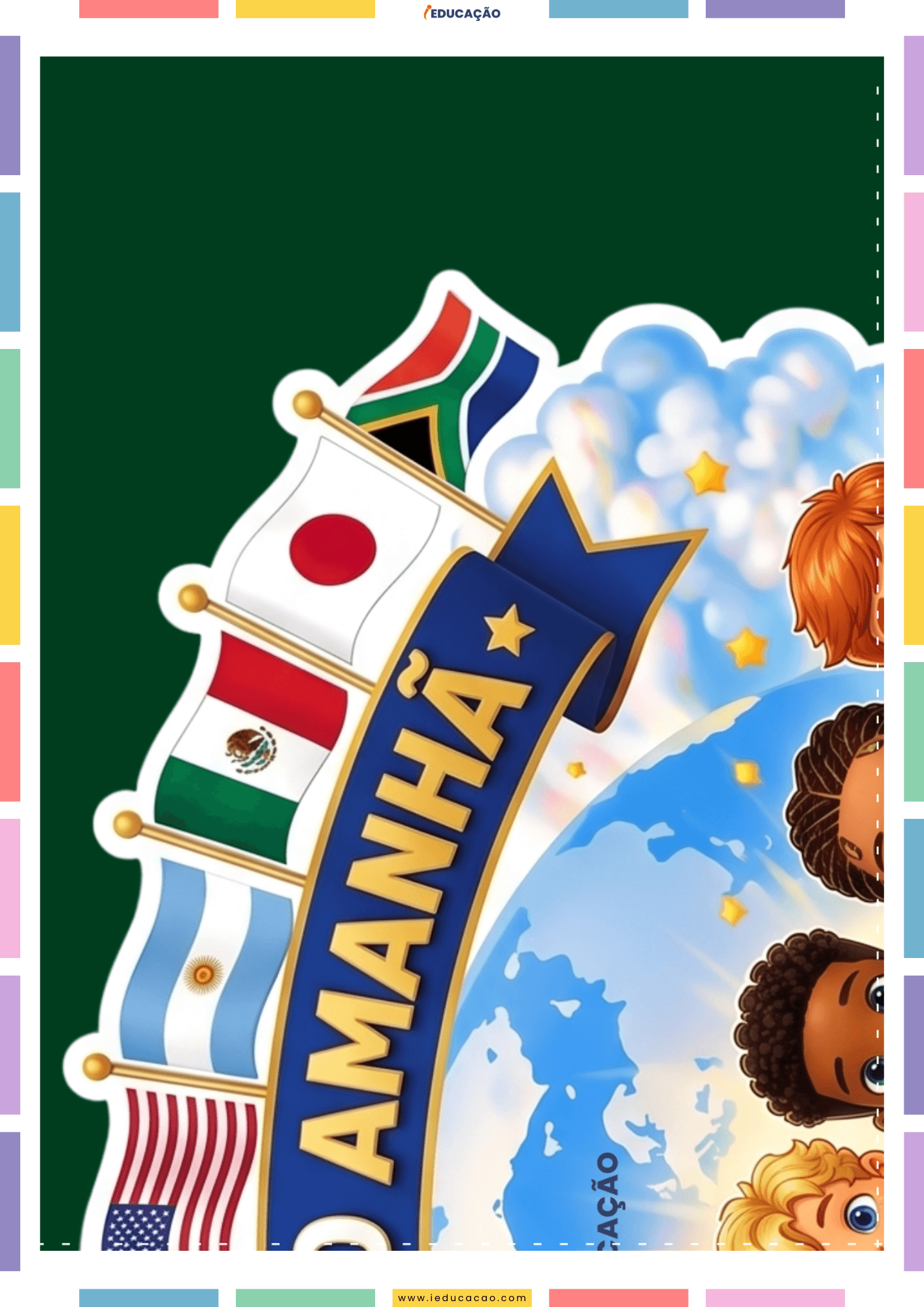 Painel Copa do Mundo 2026 Para Imprimir Grátis Painel copa do mundo 2026 para imprimir grátis - Decoração de copa do mundo para escola - Decoração de porta sobre a Copa do Mundo para educação infantil 4