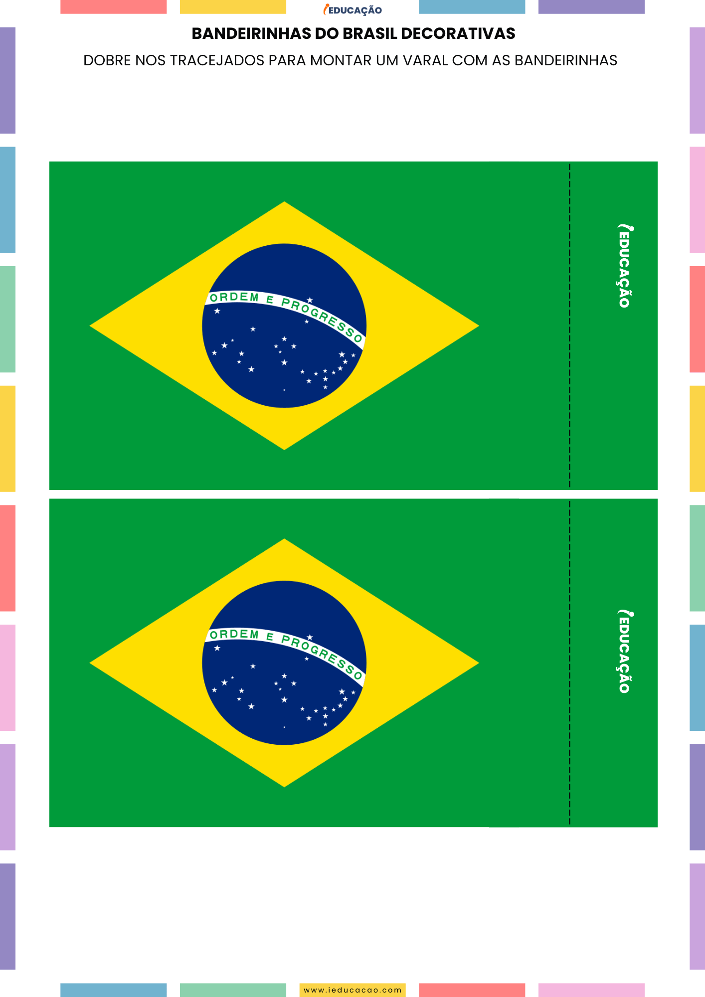 Ideias de Decoração para Copa do Mundo 2026 com PDF Grátis Bandeira do Brasil para imprimir - Decoração para Copa do Mundo 2026
