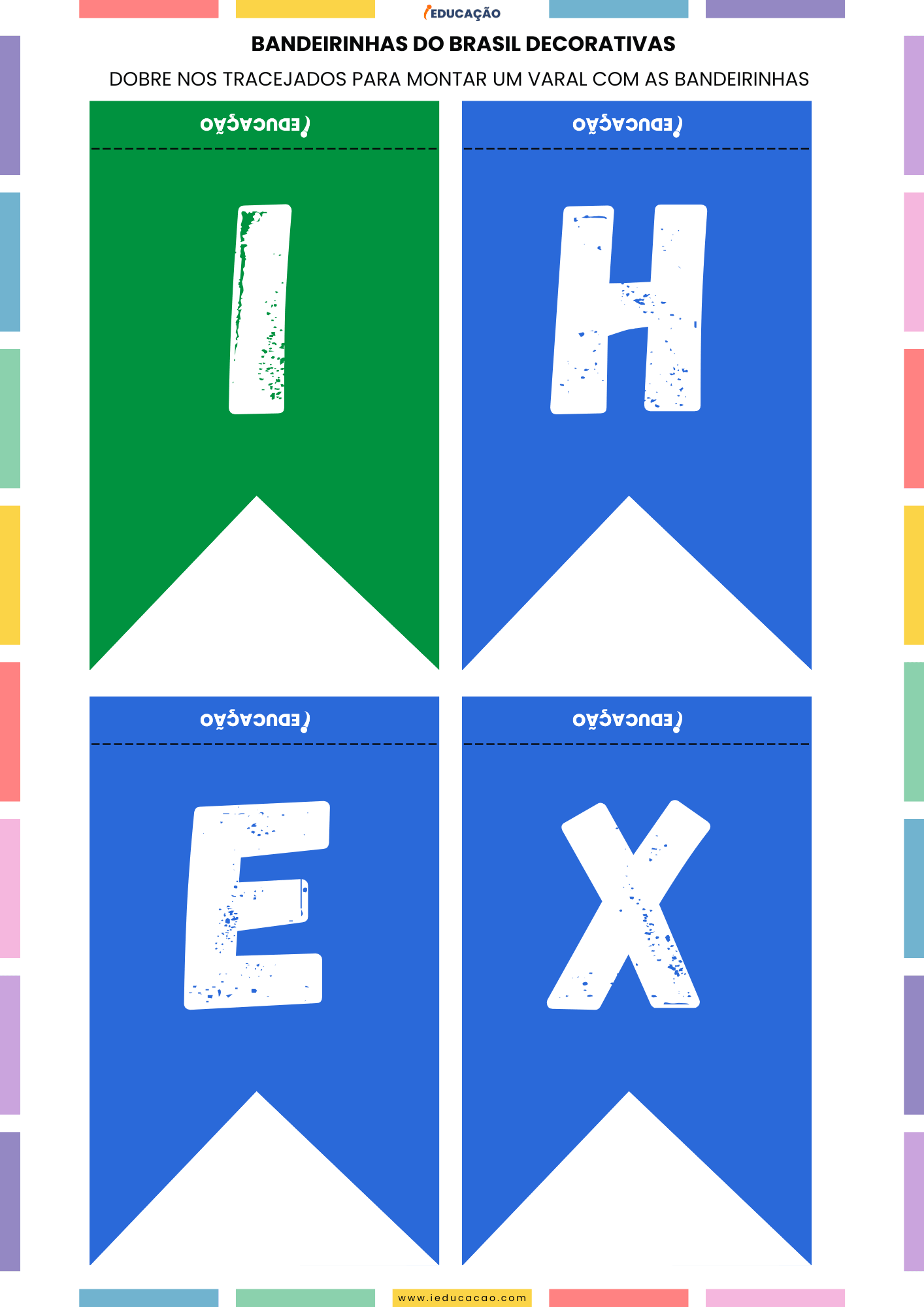 Ideias de Decoração para Copa do Mundo 2026 com PDF Grátis Bandeirinhas Juninas para copa do mundo - Decoração para Copa do Mundo - Bandeirinhas com letras - Brasil Hexa Campeão