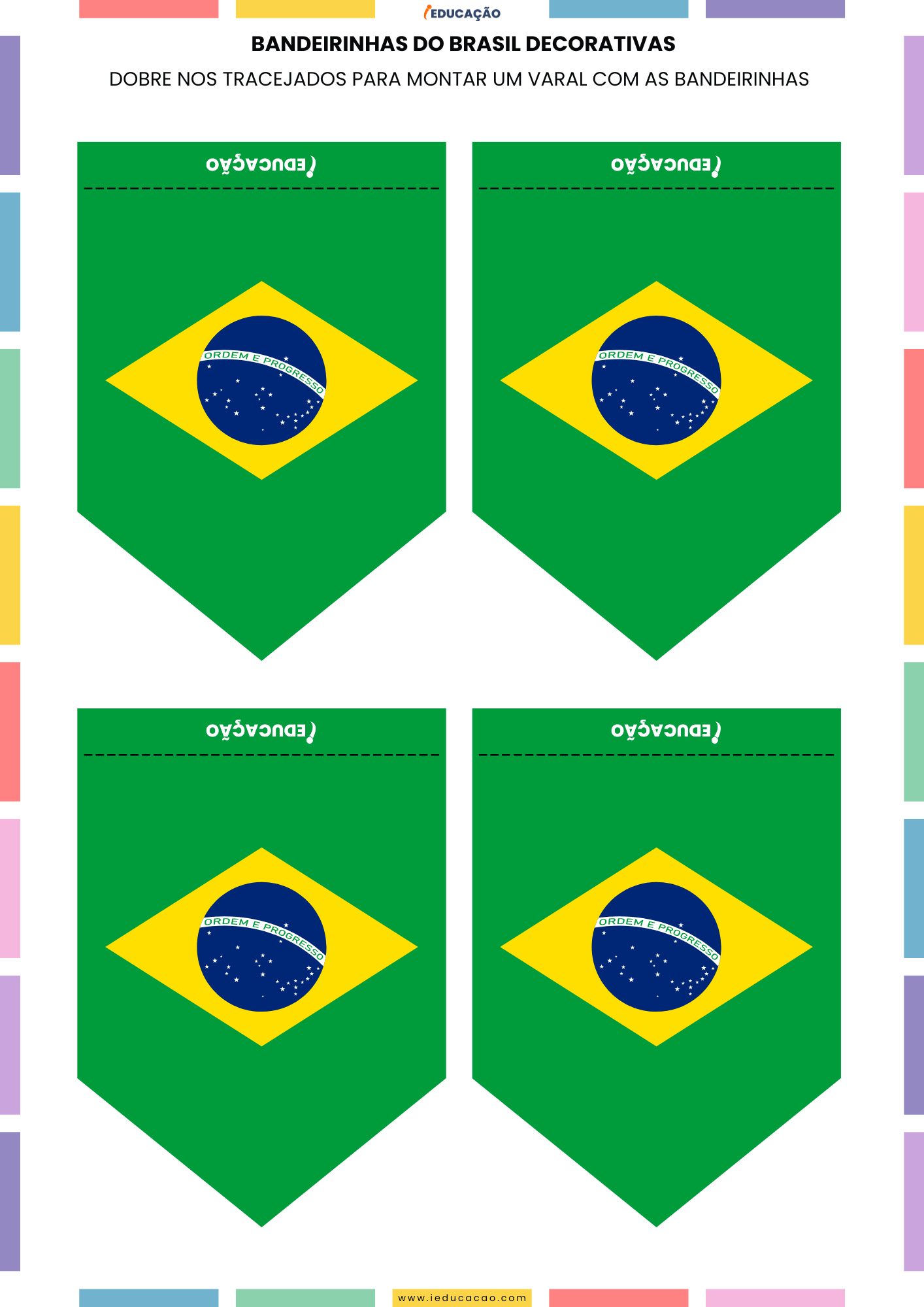 Ideias de Decoração para Copa do Mundo 2026 com PDF Grátis Bandeirinhas da copa do mundo - Decoração para Copa do Mundo - Bandeira do Brasil Verde e Amarelo