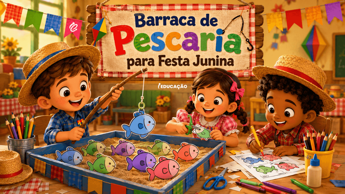 Barraca de Pescaria Para Festa Junina na Educação infantil com Decoração Grátis