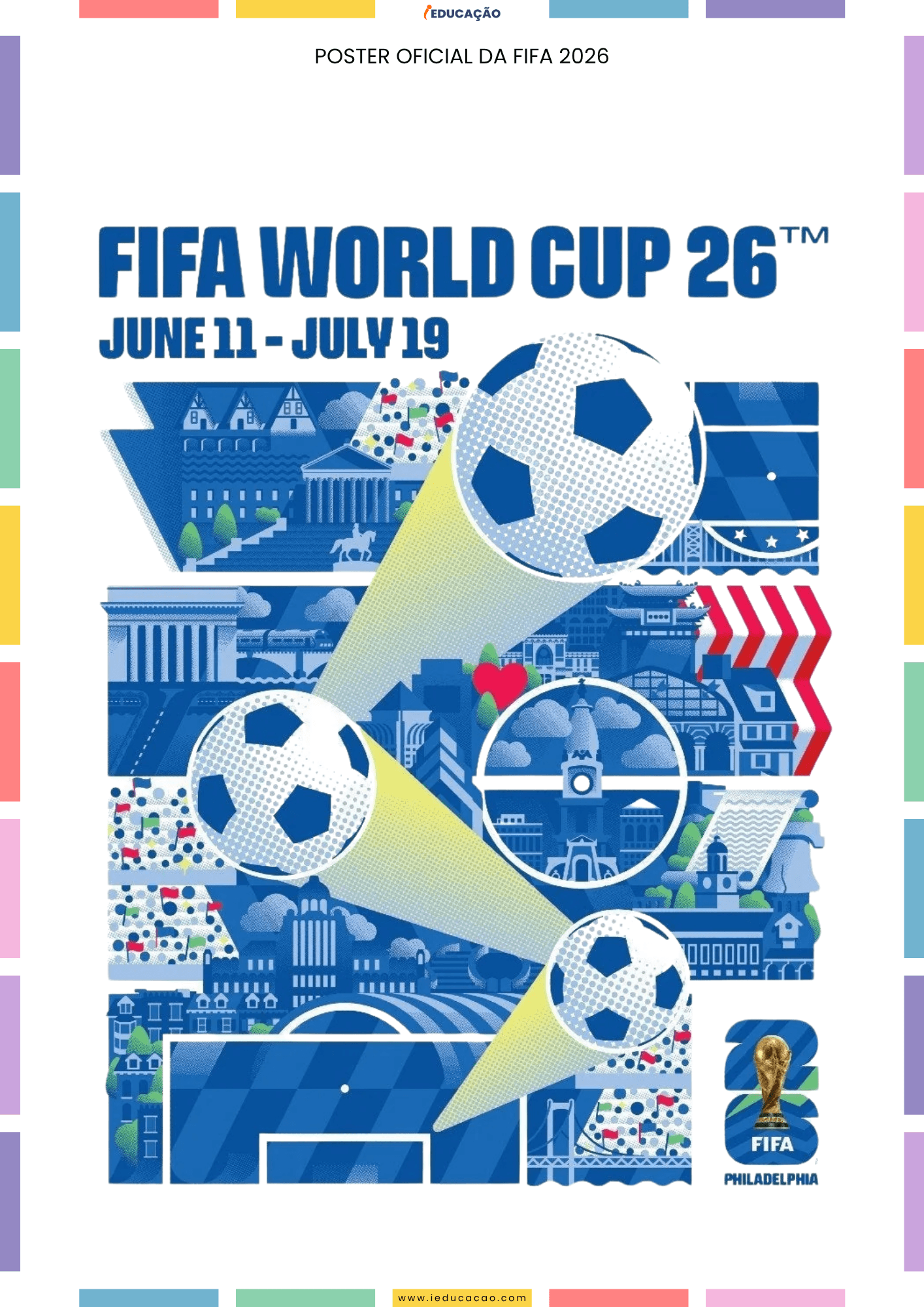 Ideias de Decoração para Copa do Mundo 2026 com PDF Grátis Cartaz da Copa do Mundo para Imprimir grátis - Cartazes dos jogos do Brasil para a copa do mundo - Poster da FIFA WORD CUP 26