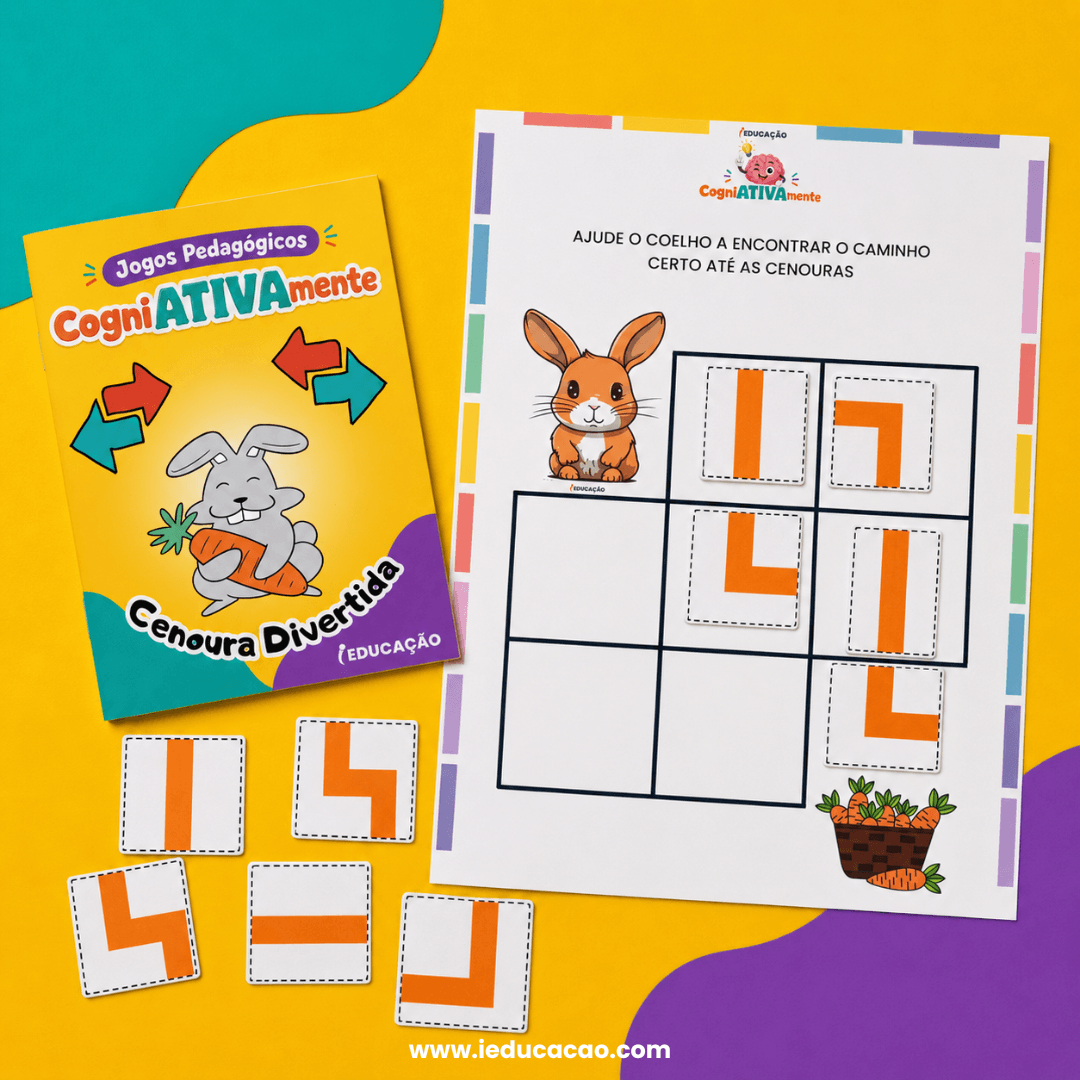 16 Jogos Pedagógicos para Habilidades Cognitivas e Raciocínio Lógico nas Férias Jogo Pedagógico para Imprimir - Jogo de labirinto e quebra-cabeça para Crianças - Jogos Pedagógicos para Habilidades Cognitivas e Raciocínio Lógico