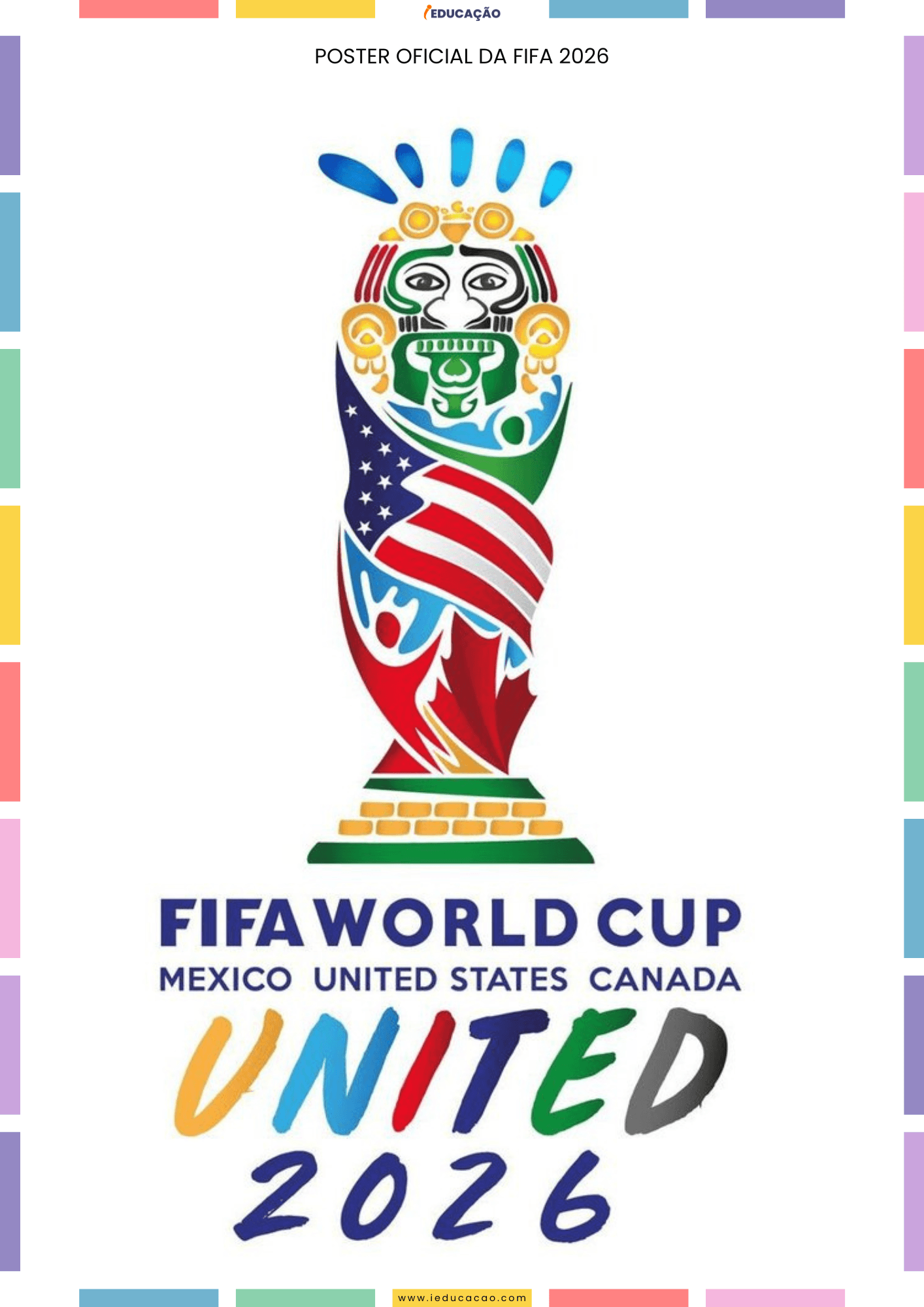 Ideias de Decoração para Copa do Mundo 2026 com PDF Grátis Poster da FIFA WORD CUP 26 para a copa 2026