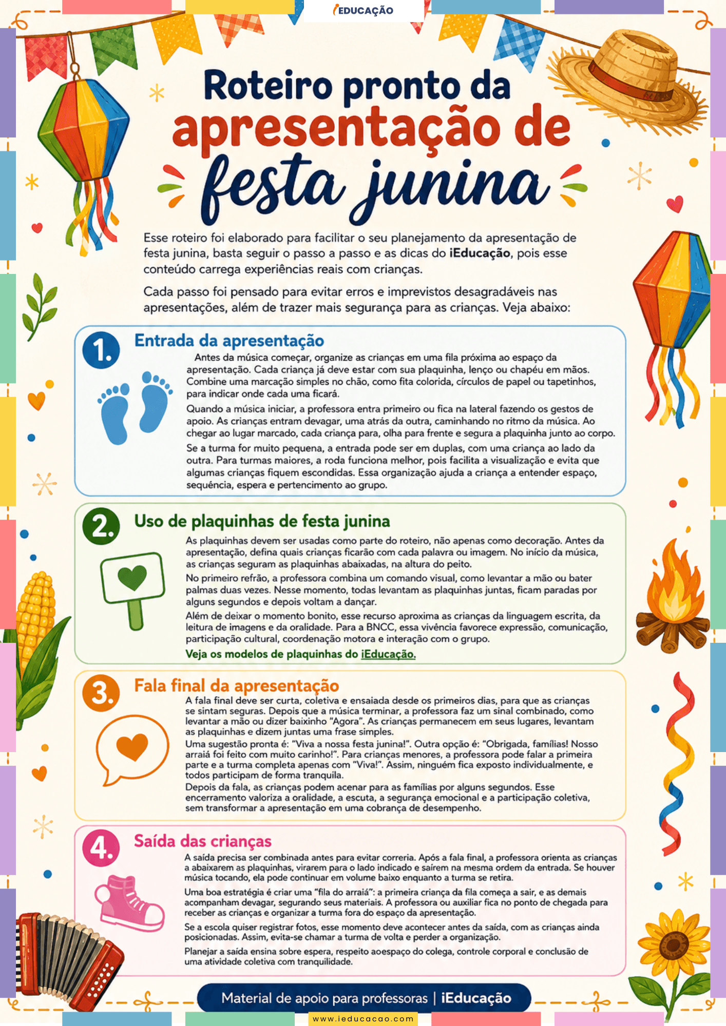 Apresentação de Festa Junina na Educação Infantil: Modelo Pronto Para Ensaiar Com as Crianças Roteiro pronto para apresentação de festa junina infantil - Apresentação de festa junina na Educação Infantil: modelo pronto para ensaiar com as crianças