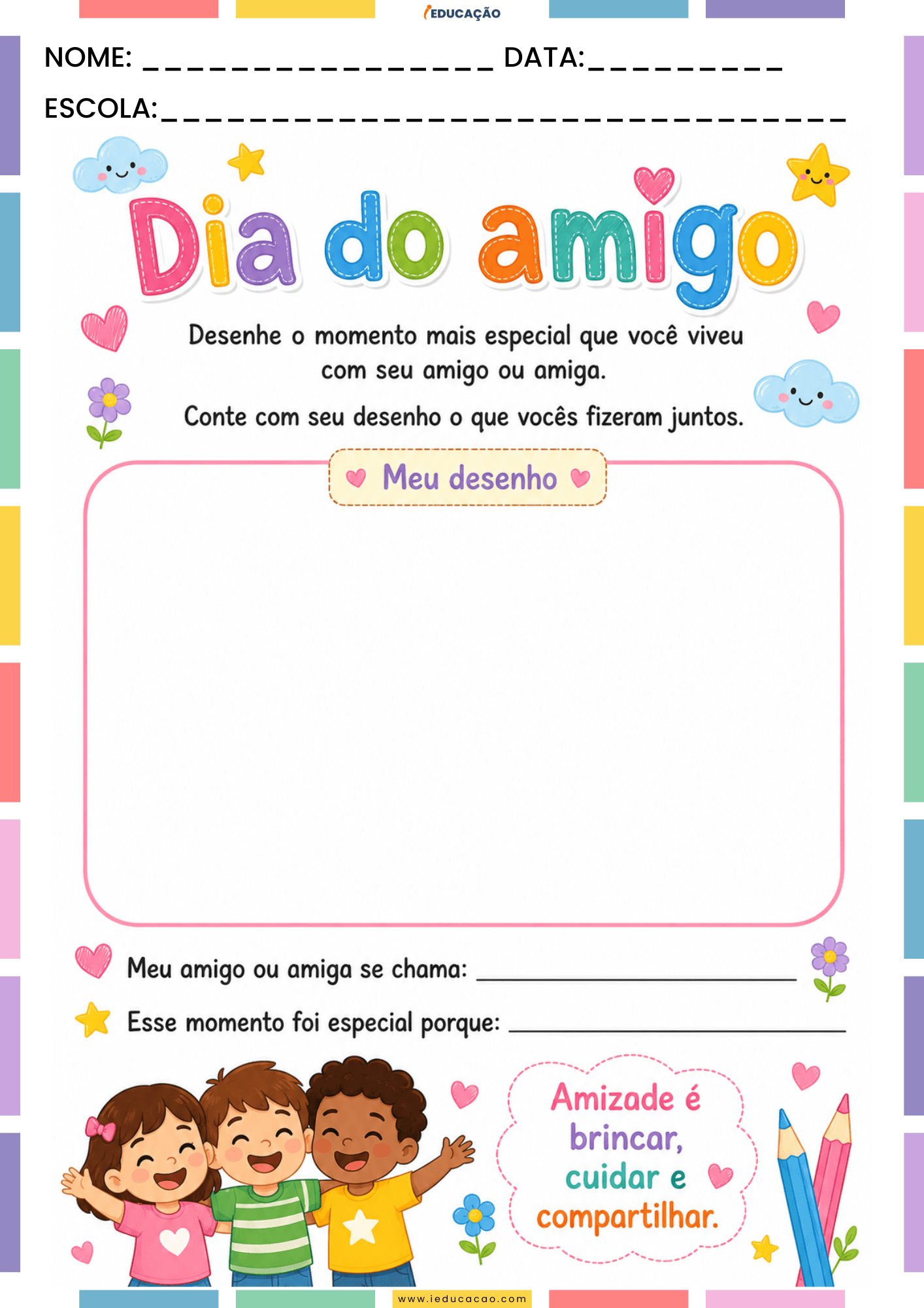Atividades Sobre o Dia do Amigo na Educação Infantil Para Imprimir Atividades Dia do Amigo na Educação Infantil - Atividades para crianças