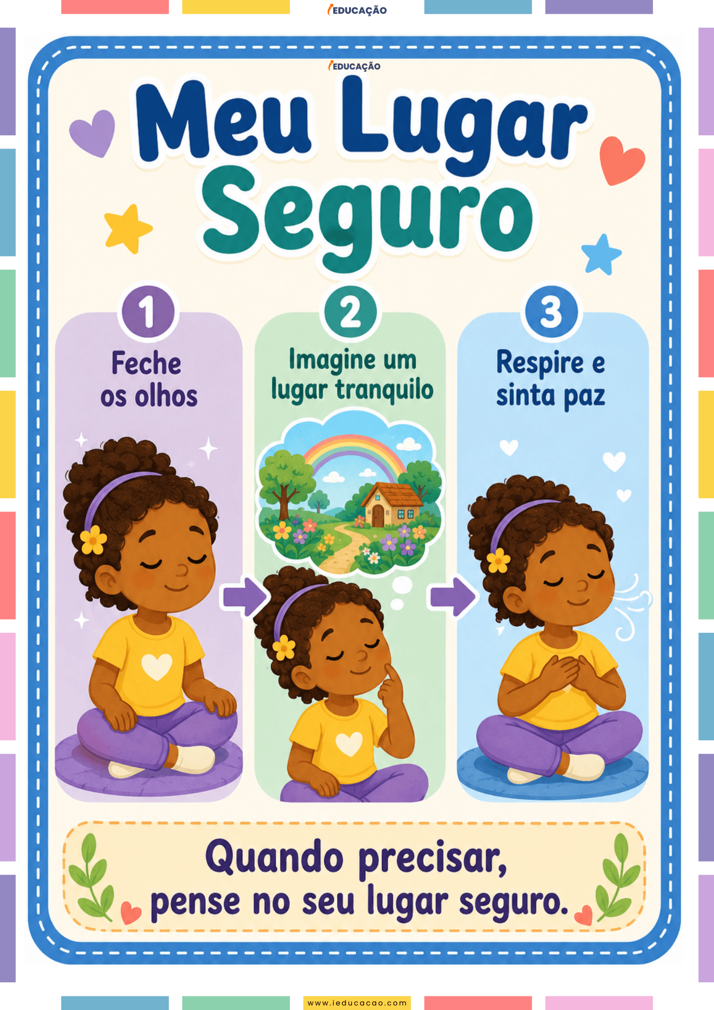Mindfulness para Crianças: Pôsteres de Autorregulação Emocional para Imprimir Mindfulness para Crianças_ inteligência emocional para crianças - Técnica de Calma para crianças . autorregulação infantil