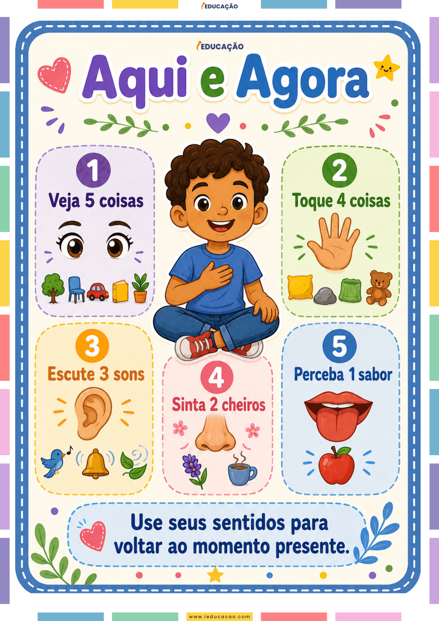 Mindfulness para Crianças: Pôsteres de Autorregulação Emocional para Imprimir Mindfulness para Crianças_ inteligência emocional para crianças - Técnica de relaxamento para crianças . autorregulação infantil