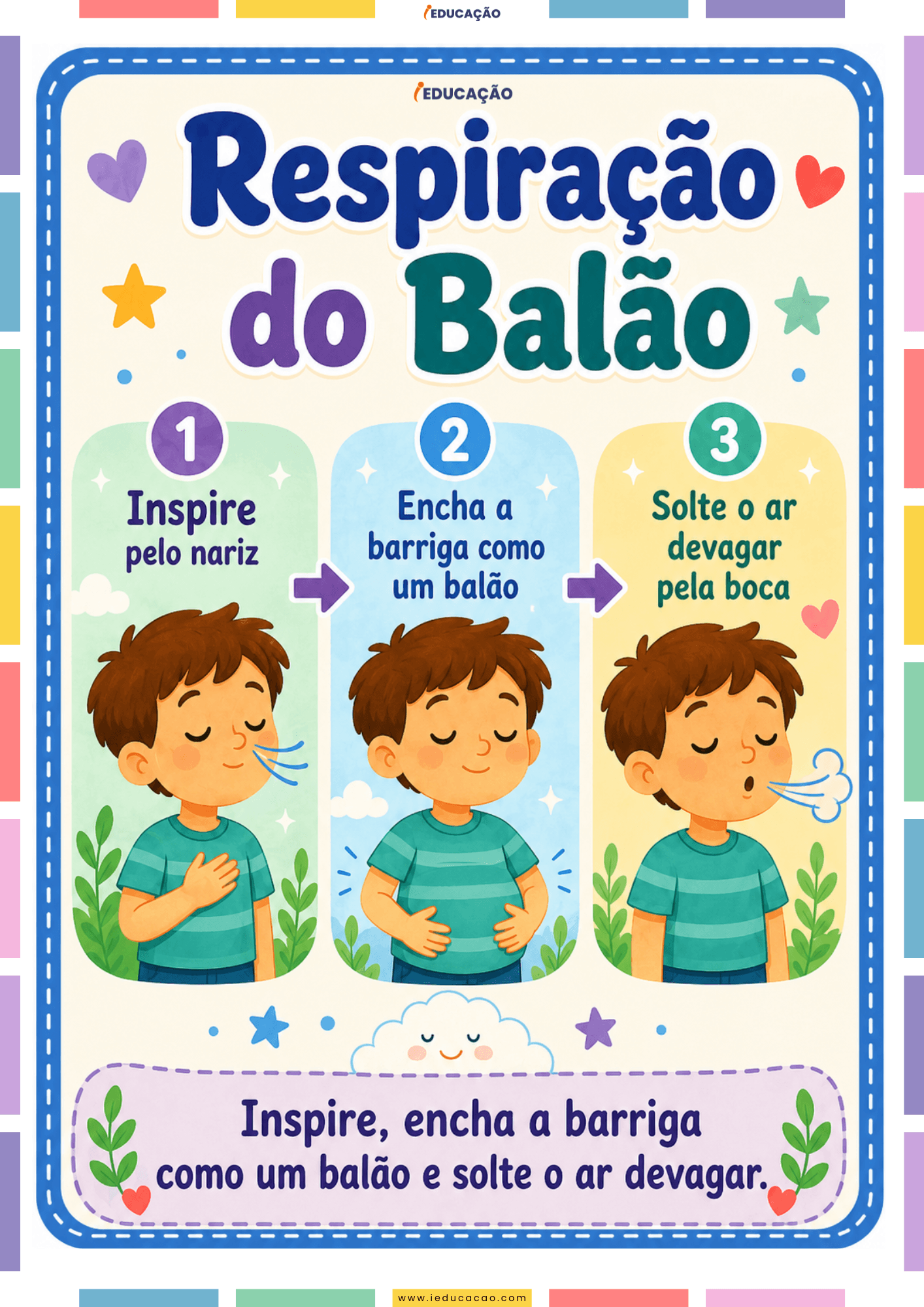 Mindfulness para Crianças: Pôsteres de Autorregulação Emocional para Imprimir Mindfulness para Crianças_ inteligência emocional para crianças - Técnica de respiração para crianças . autorregulação infantil