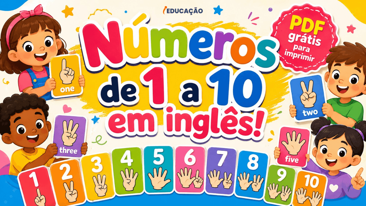 Números de 1 a 10 em Inglês com PDF Grátis para Imprimir - atividades de inglês para educação infantil