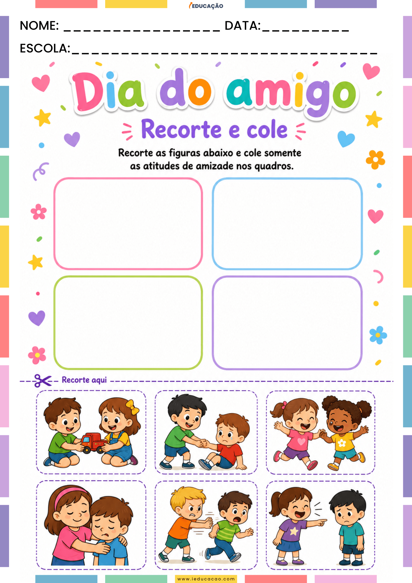 Atividades Sobre o Dia do Amigo na Educação Infantil Para Imprimir atividades sobre amizade para imprimir - Atividades dia do Amigo na Educação Infantil para imprimir