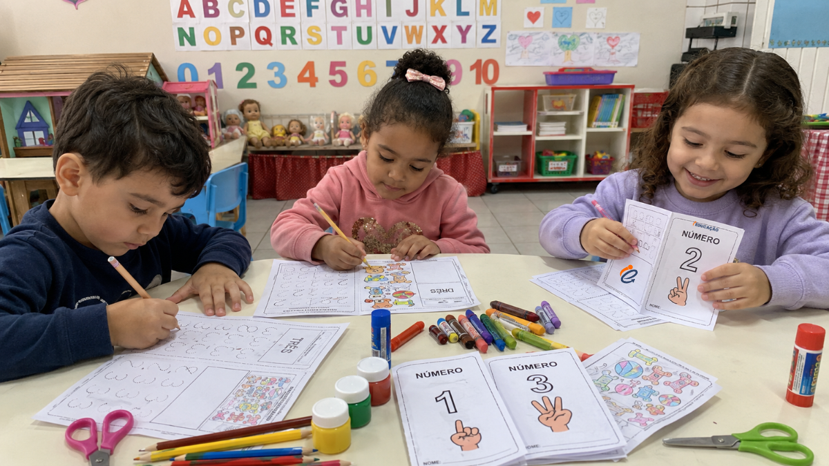 Fichas de Matemática com Atividades dos Números de 1 a 10 para educação infantil Fichas de Matemática com Atividades dos números de 1 a 10 para educação infantil - Atividades lúdicas de matemática