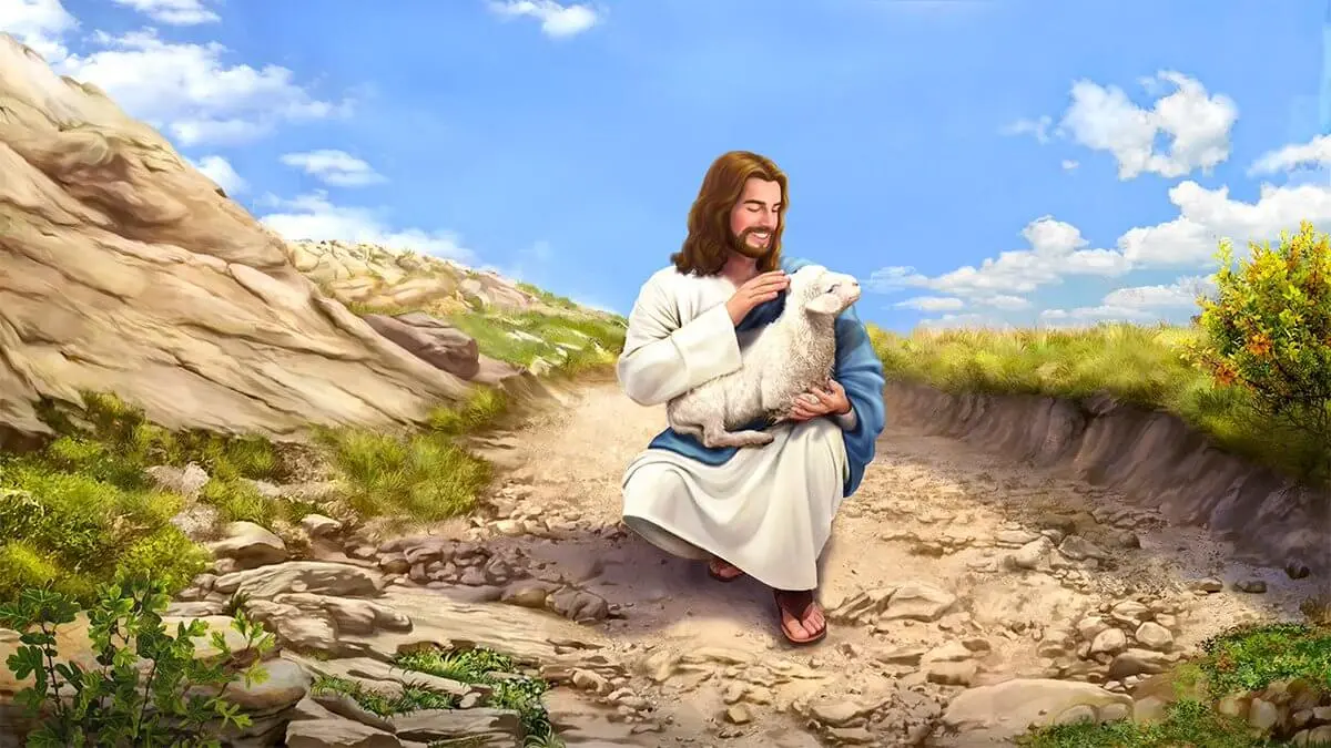 Jesus segurando uma ovelha - O maior amor do mundo: A incrível história de Jesus