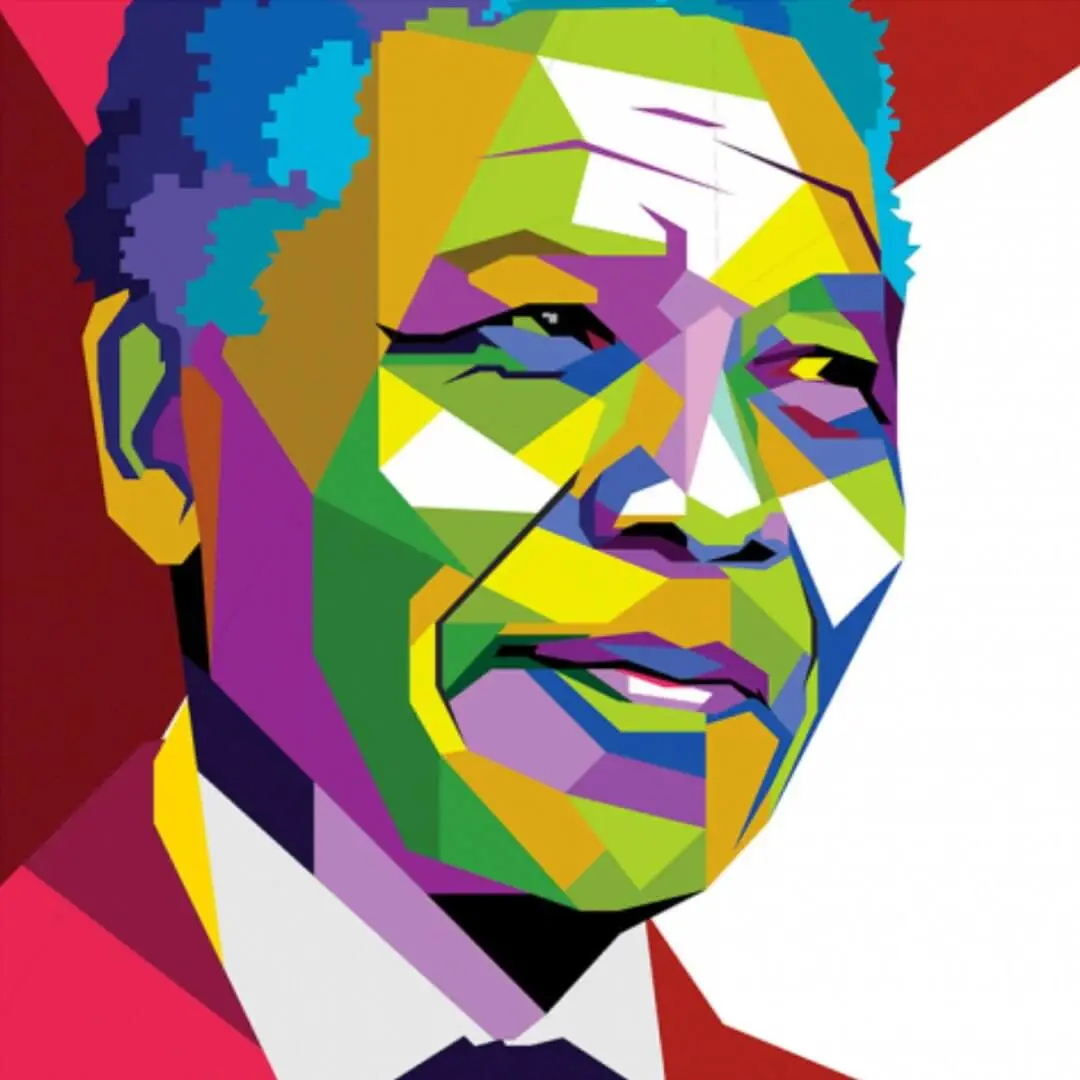 Ilustração de retrato do Nelson Mandela - histórias para contar para as crianças