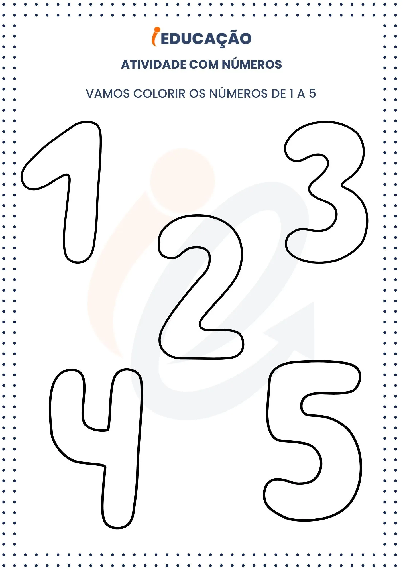 Atividades com números_ vamos colorir os números 1 a 5