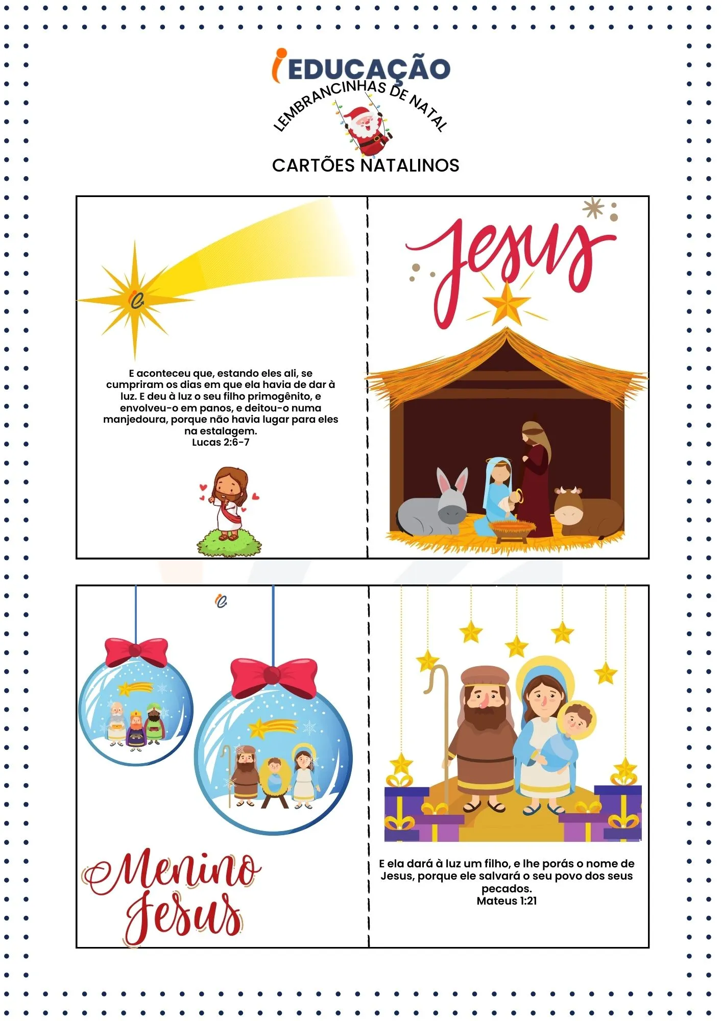 Cartão de Natal nascimento de Jesus