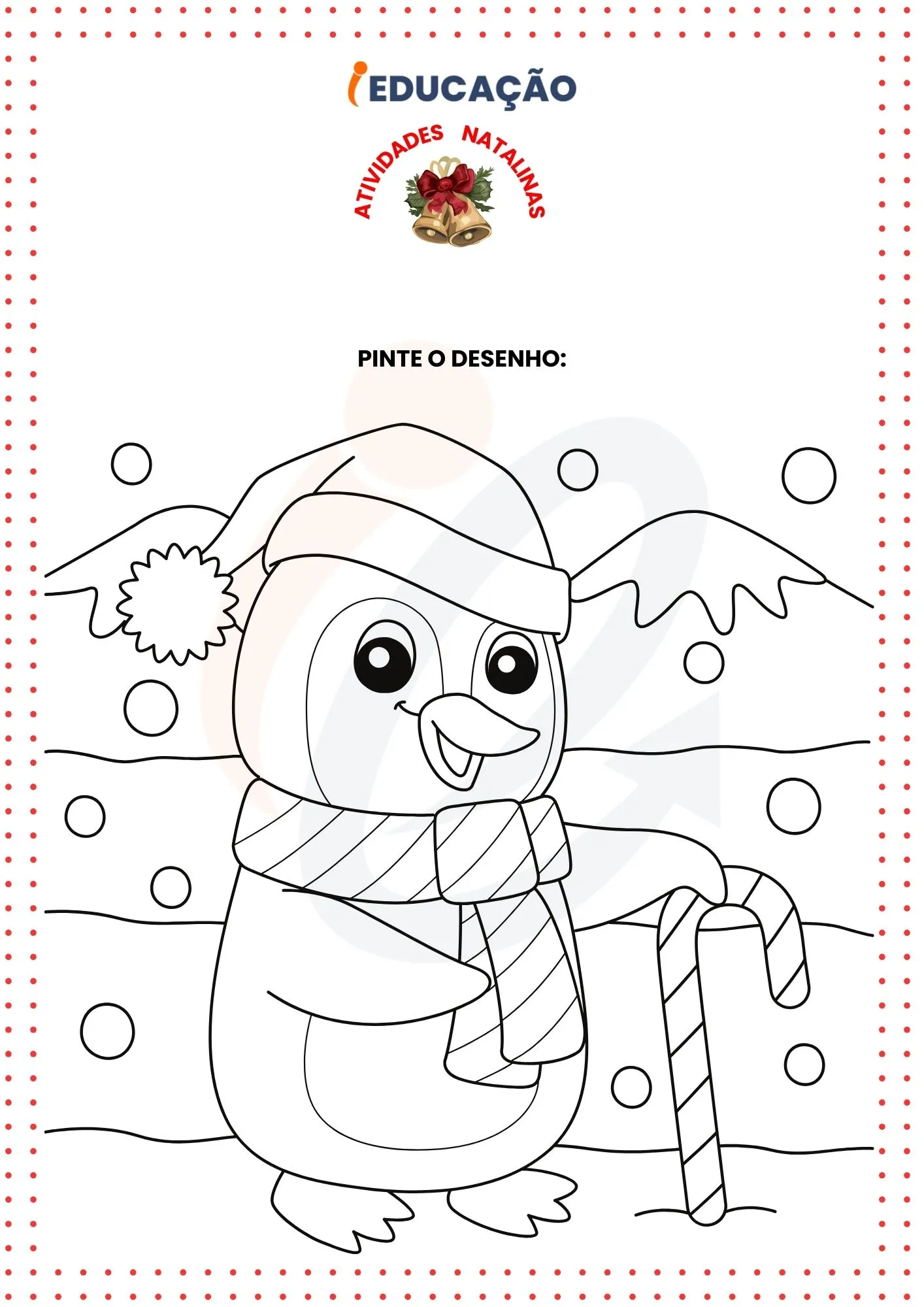 Desenhos de Natal para Colorir_ Desenho do pinguim