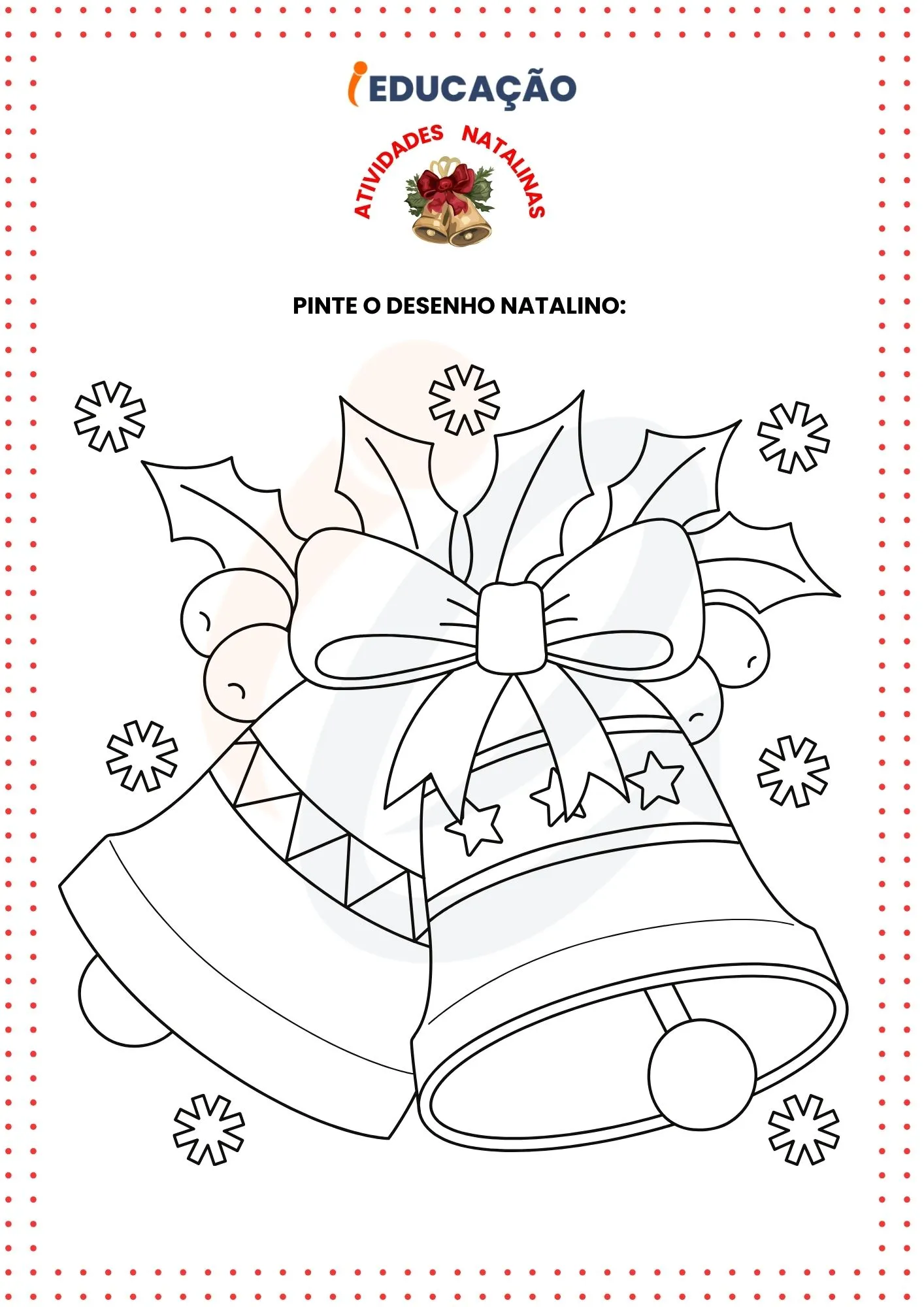 Desenhos de Natal para Colorir_ Sino Natalino
