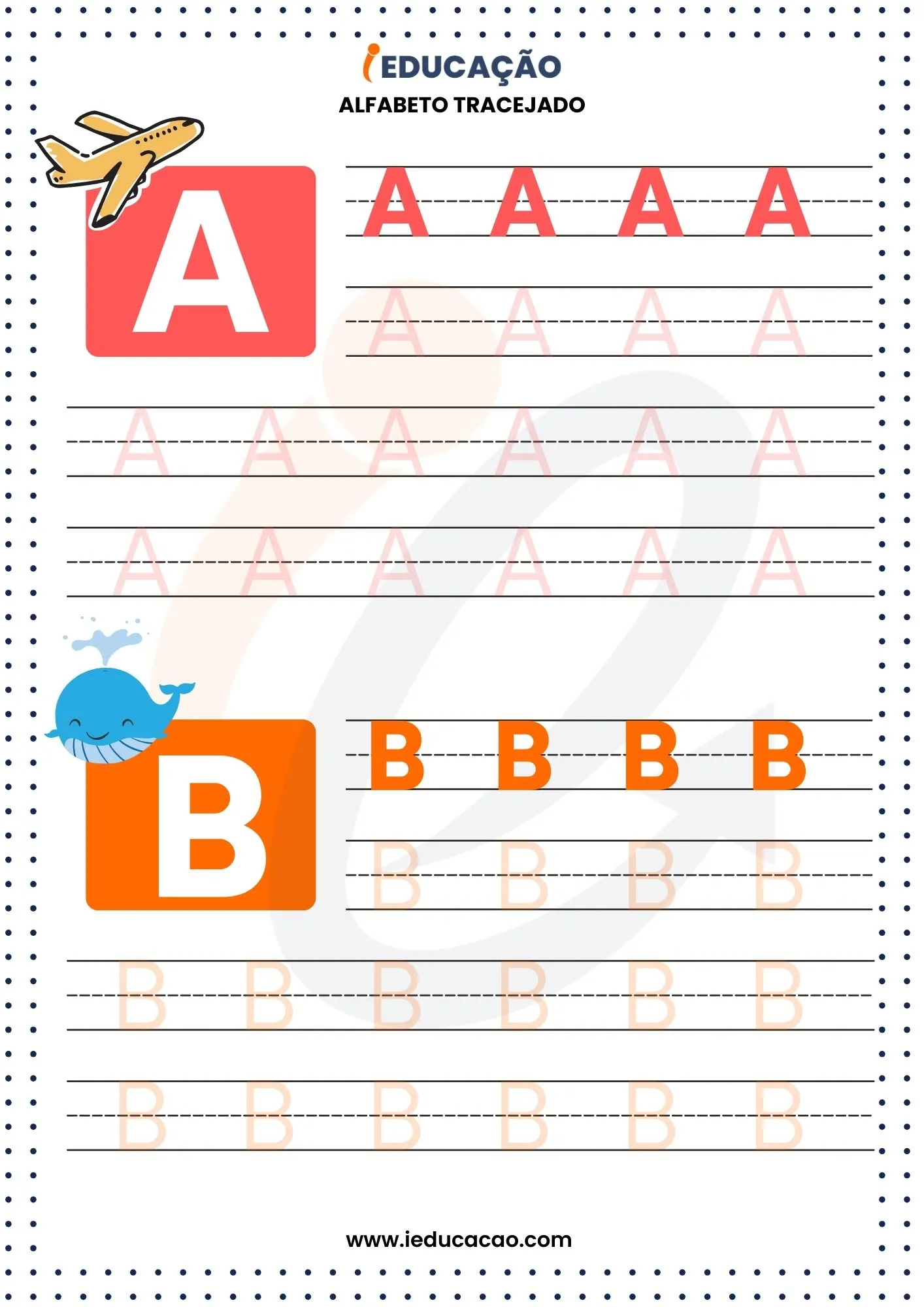 Alfabeto Tracejado A e B