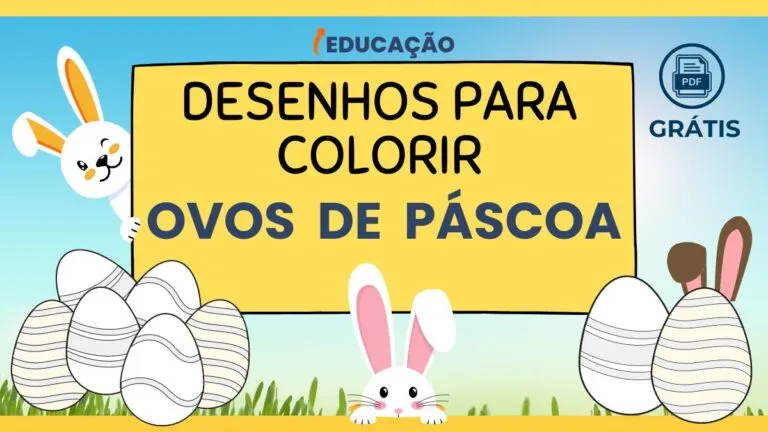 Desenhos de Ovos de Páscoa Infantil para Colorir e Imprimir com PDF Gratuito. Desenhos da páscoa para colorir e pintar.