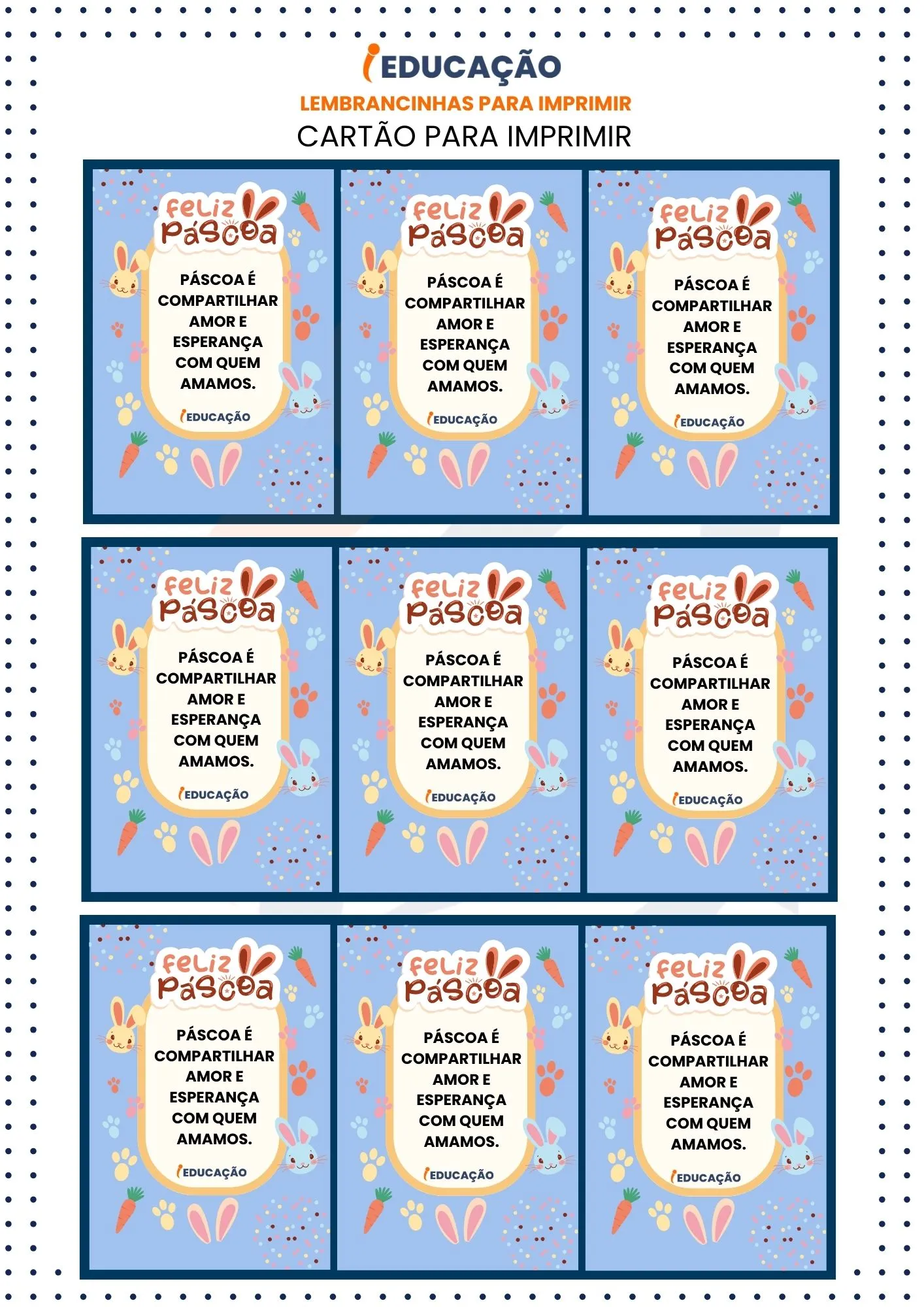 Lembrancinhas de Páscoa Para Educação Infantil com mensagens de páscoa - flashcards