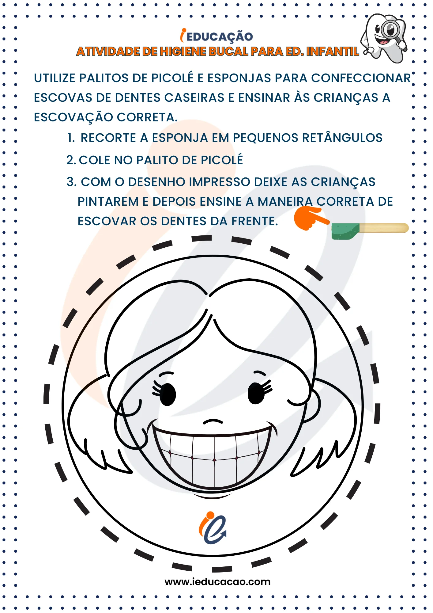 Atividades de Higiene Bucal para Educação Infantil pintar e confeccionar uma escova (2)