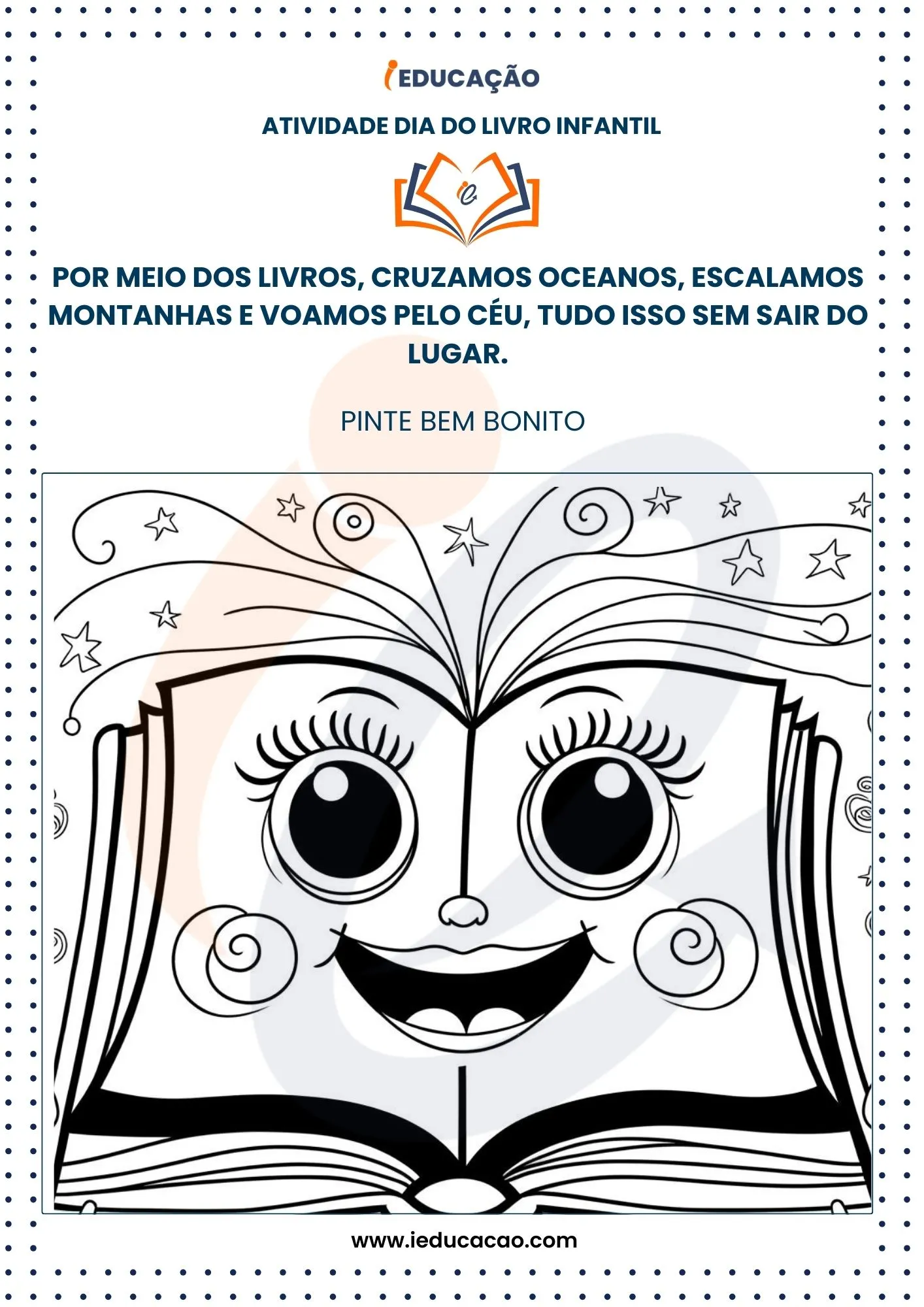 Atividades para o Dia do Livro Infantil colorir livro