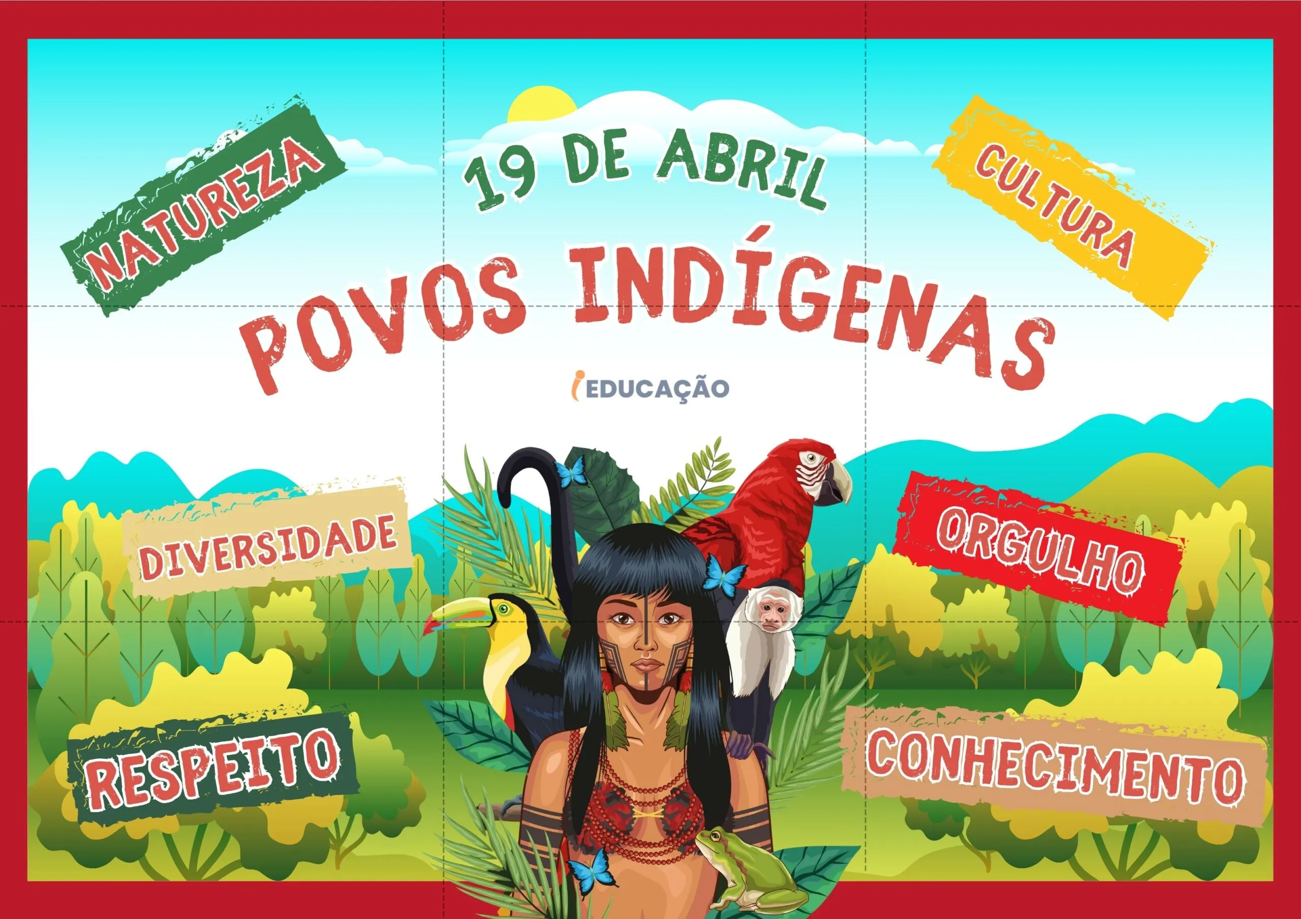 Painel Dia do Índio para imprimir_ Cultura Indígena Brasileira - Painel dos povos indígenas Brasileiros.jpg
