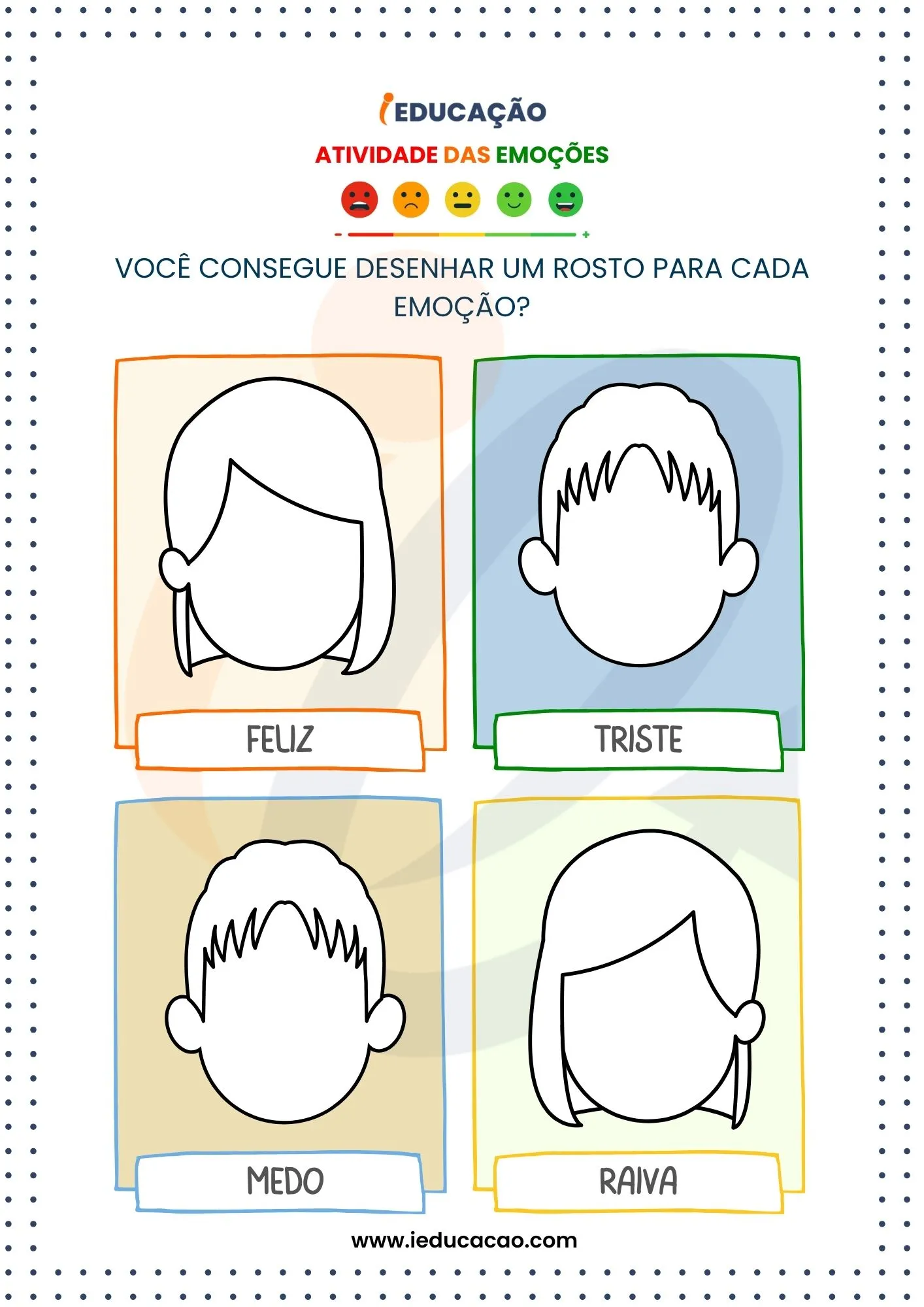 Atividade Sobre Emoções- Atividade de Desenhar um Rosto