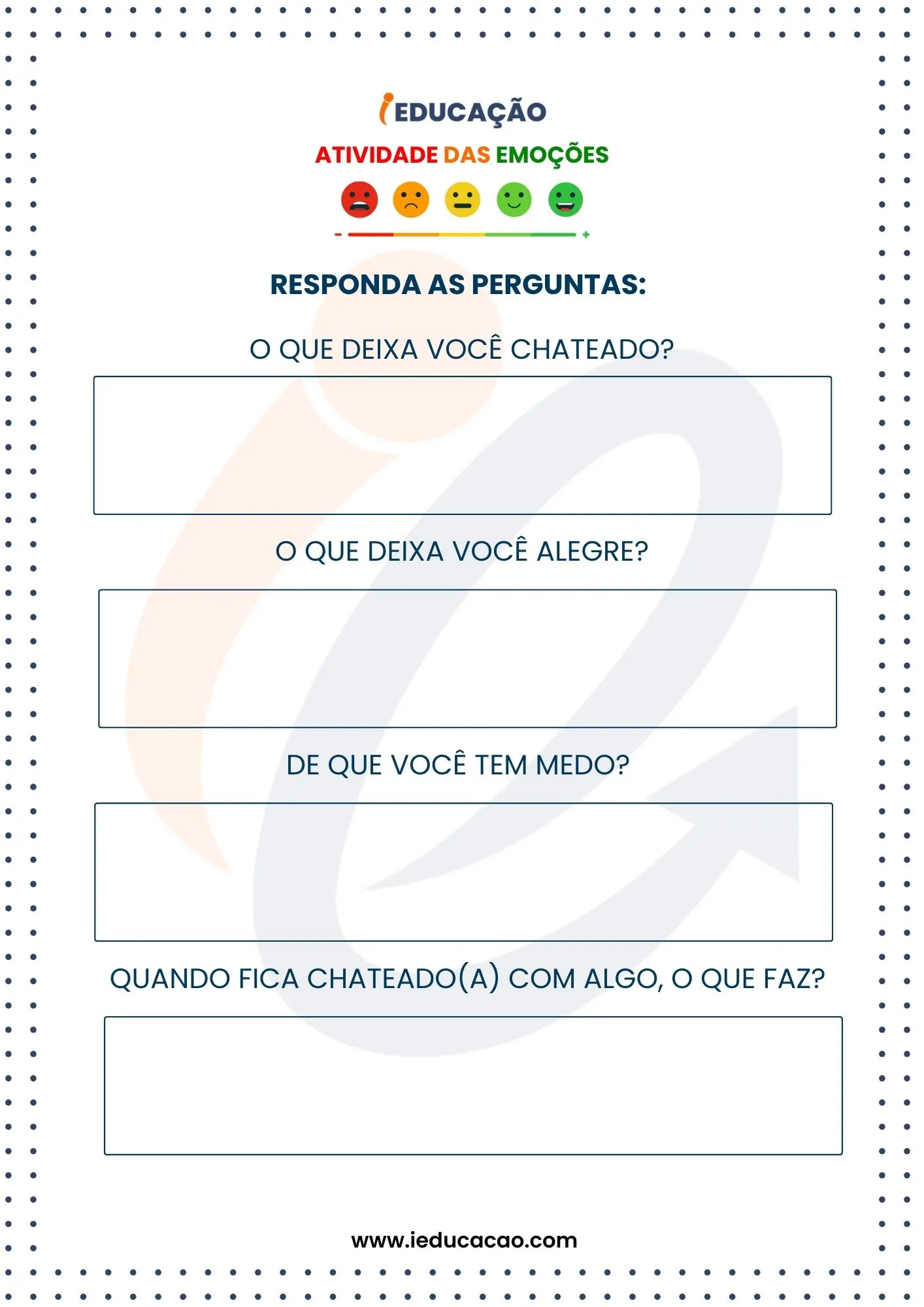 Atividade Sobre Emoções- Atividade de Pergunta e Respostas