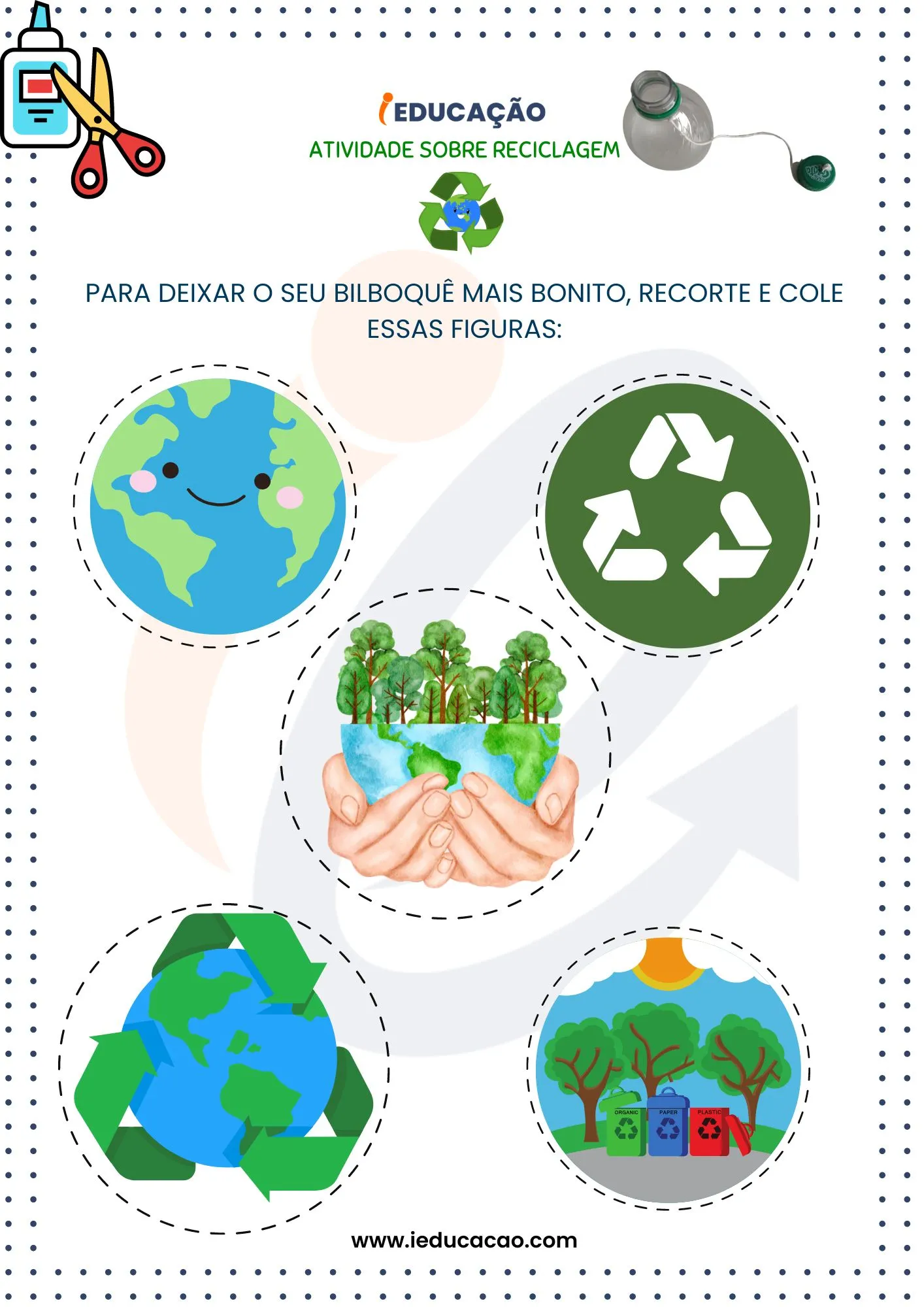 Atividades Sobre Reciclagem na Educação Infantil-Recurso para Recortar