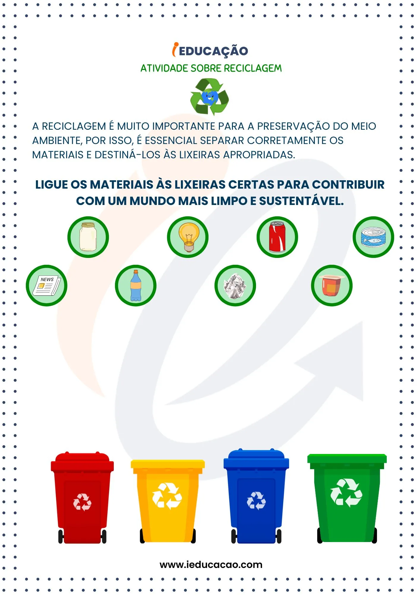 Atividades Sobre Reciclagem na Educação Infantil_