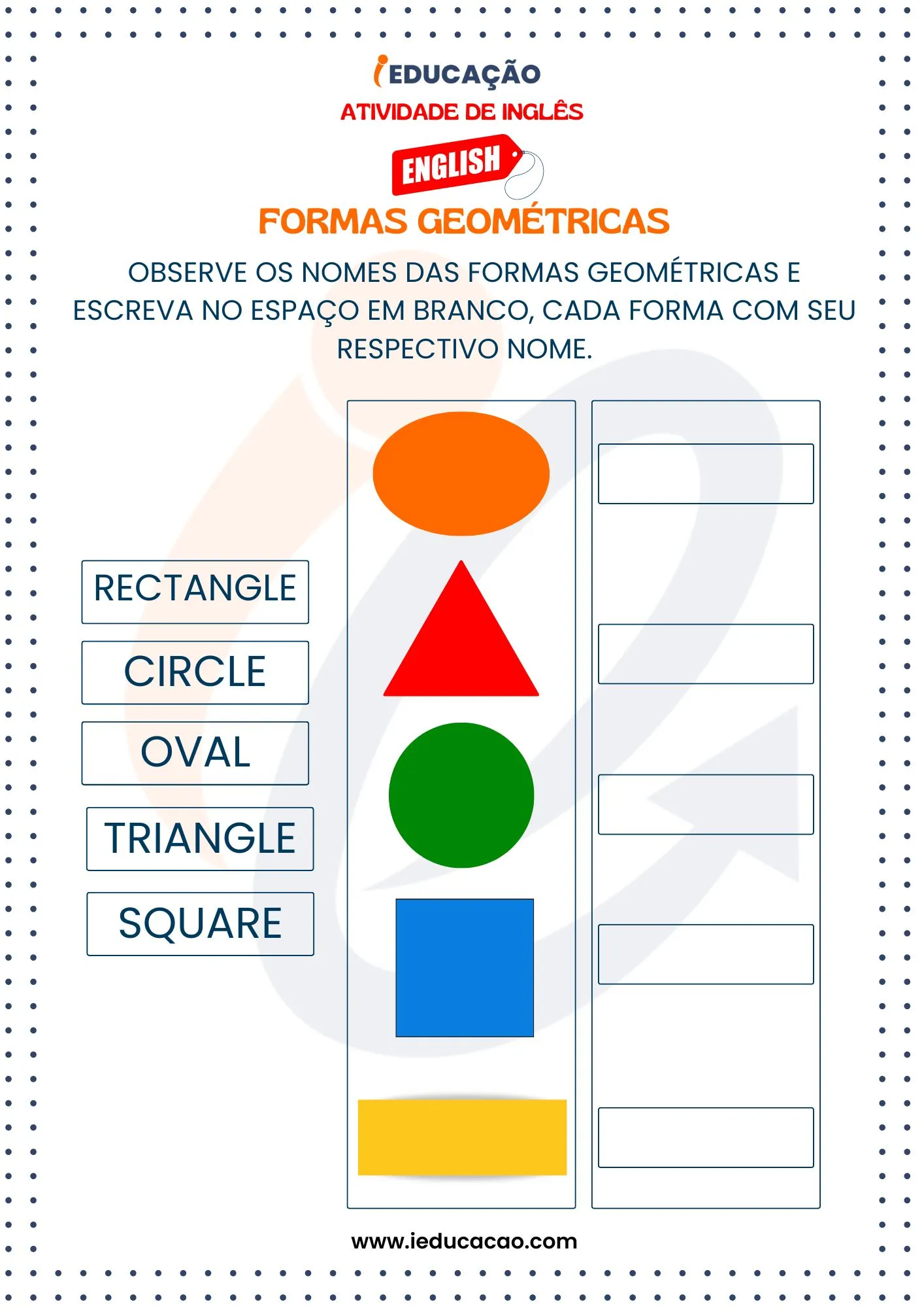 Atividades de Inglês para Educação Infantil_ Formas Geométricas